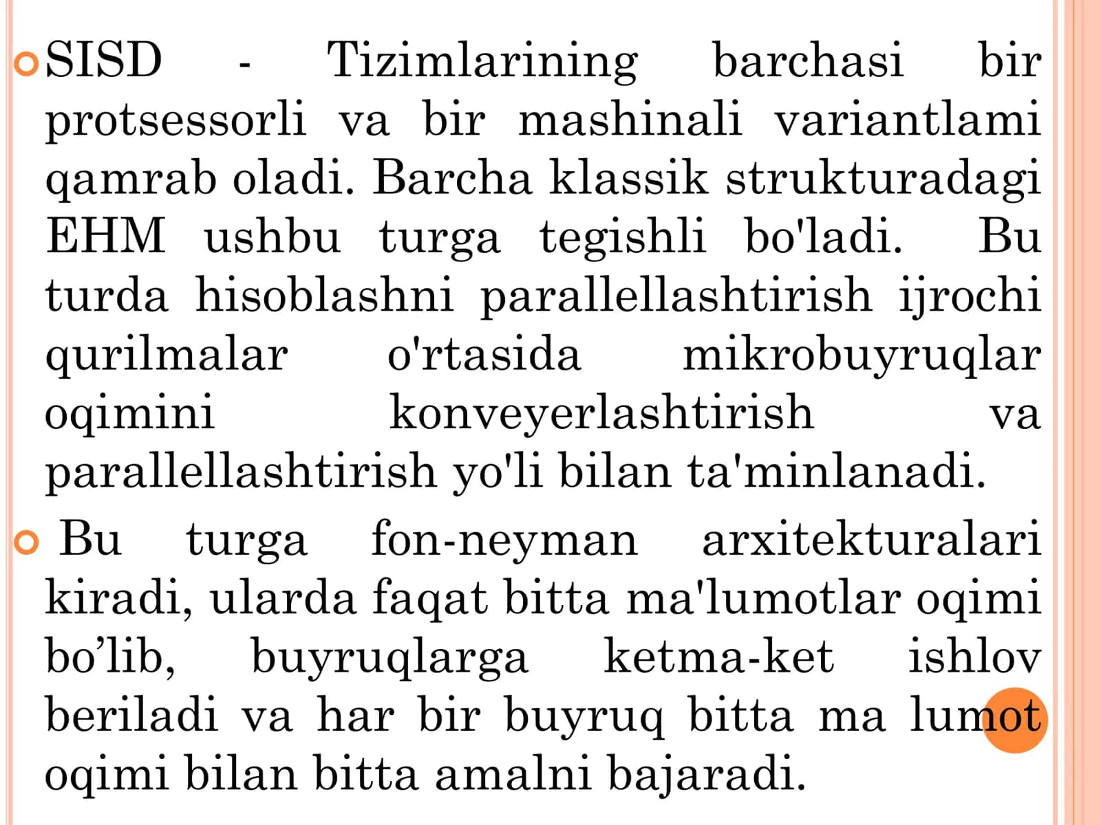Hisoblash tizimlarining Flin turlanishi 3
