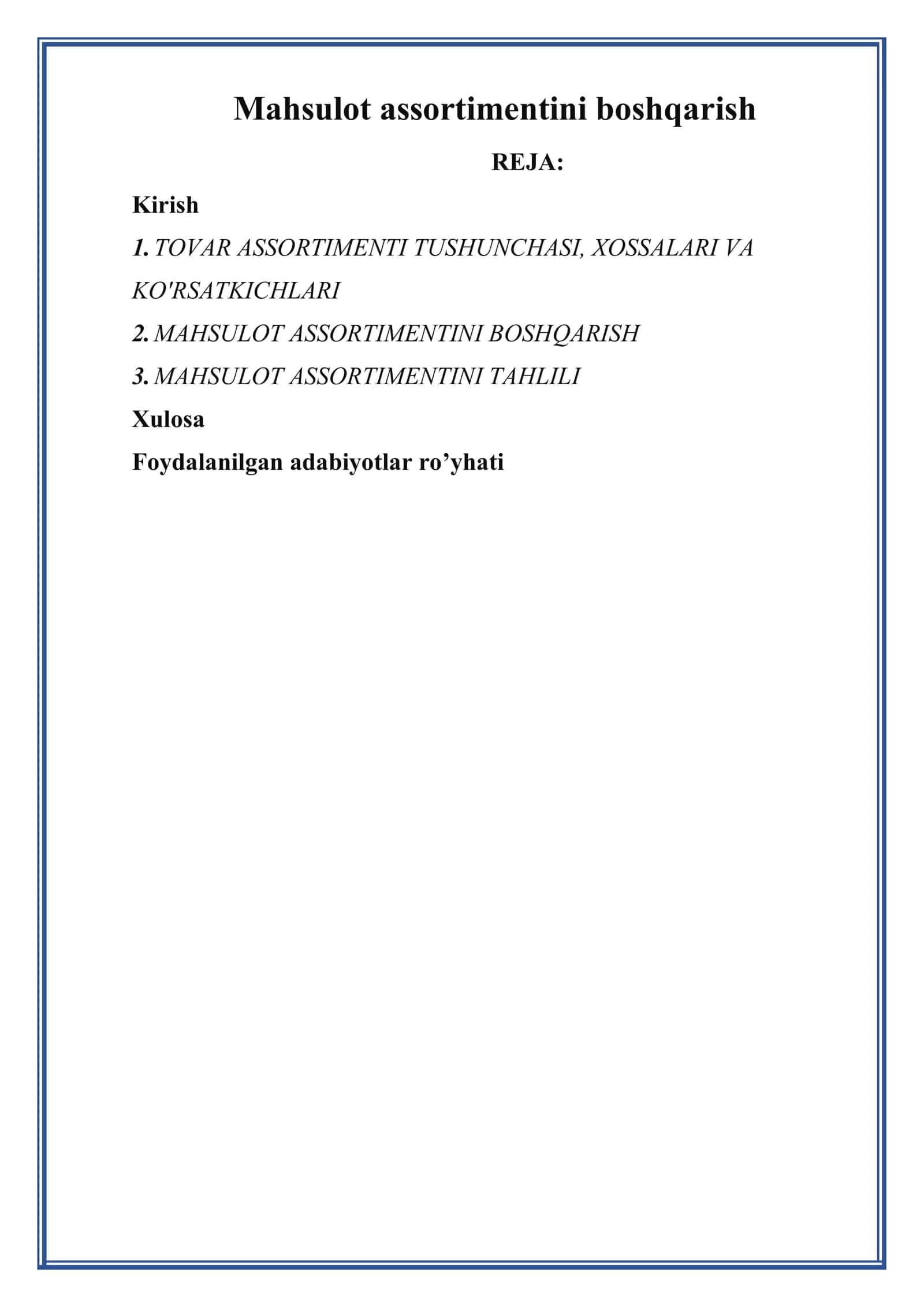 MAHSULOT ASSORTIMENTINI BOSHQARISH 3