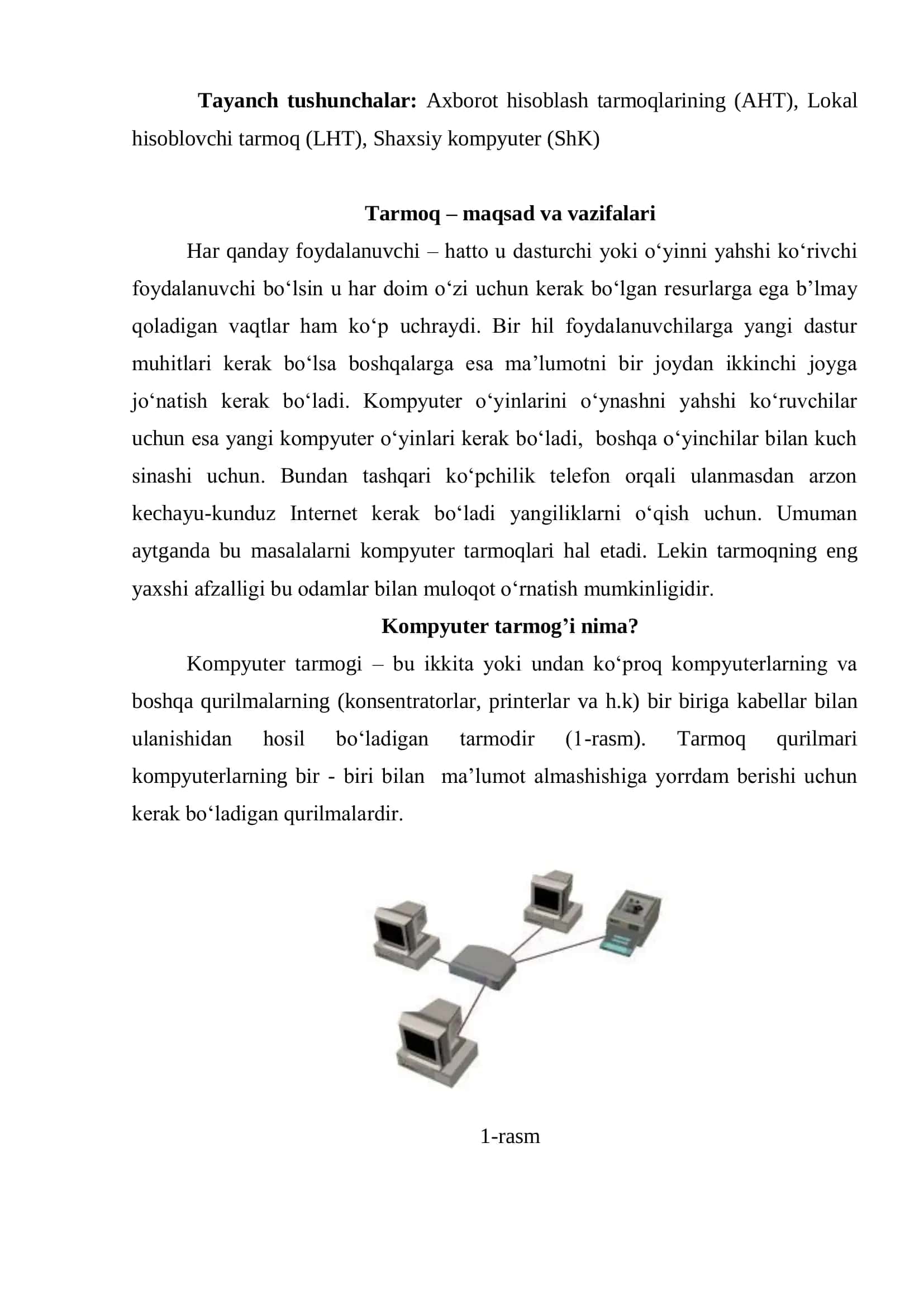 Kompyuter tarmog’ining – maqsad va vazifalari 3