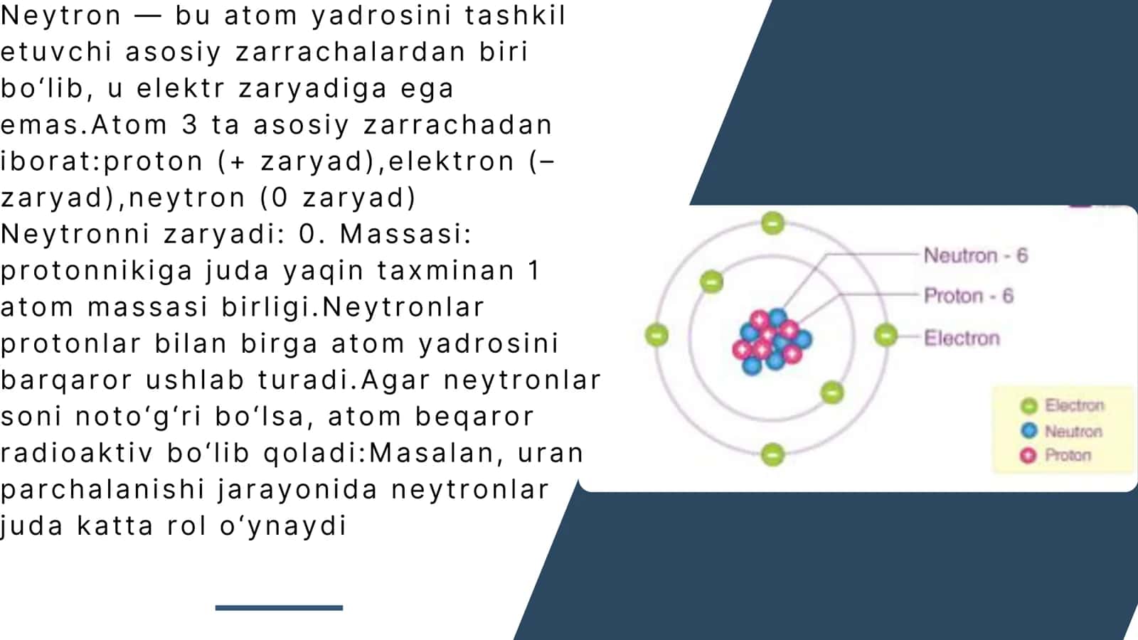 Neytron diffuziyasi. Neytronlarning qaytishi 3