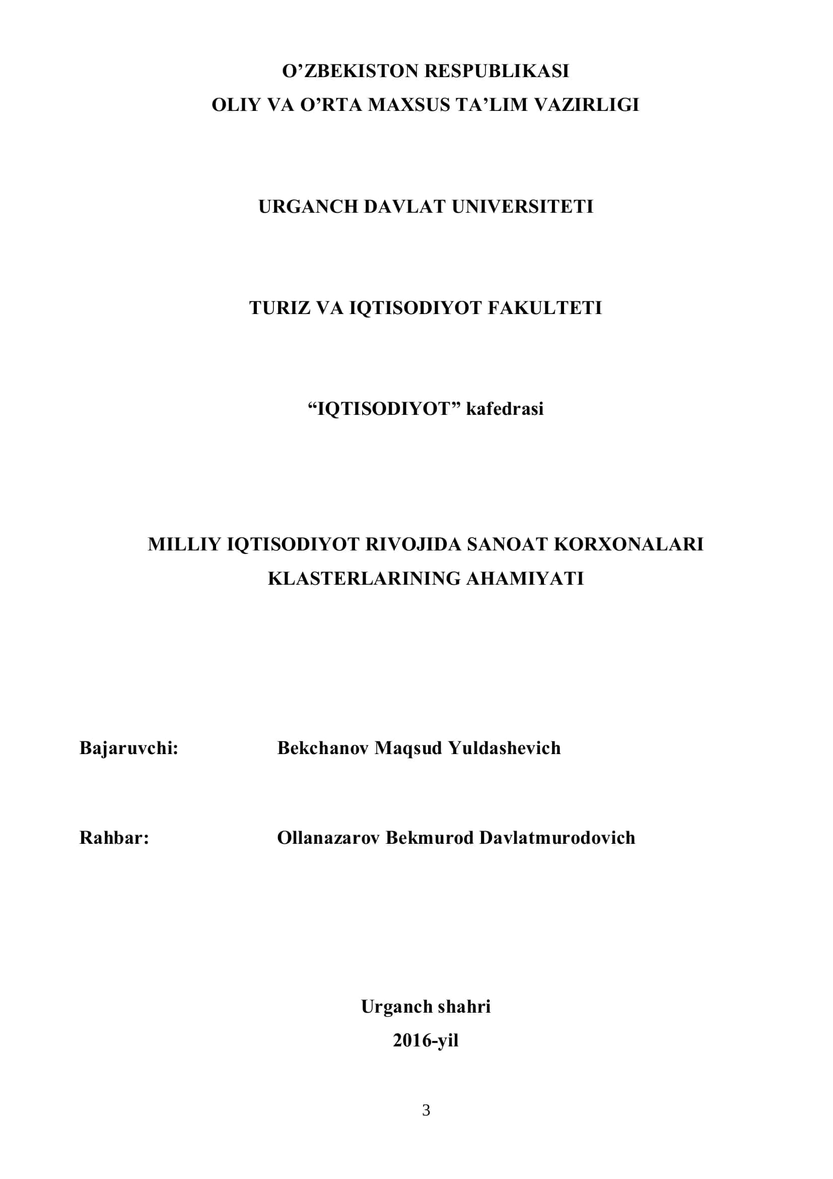 MILLIY IQTISODIYOT RIVOJIDA SANOAT KORXONALARI KLASTERLARINING AHAMIYATI 3
