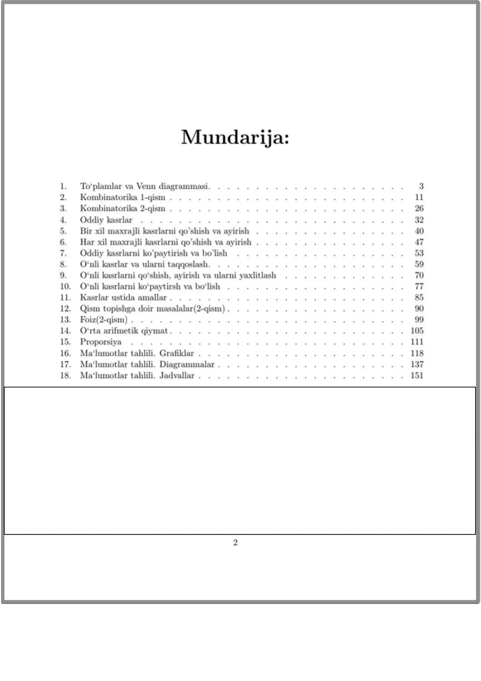 🔥 Yosh Iqtidor Egalari Uchun Premium Matematika To‘plami 🔥  Kombinatorika • Kasrlar • Foiz • Diagrammalar • Testlar Mantiqiy Fikrlash va Matematikani Kuchaytiruvchi PDF Qo‘llanma  ━━━━━━━━━━━━━━━━━━ 3