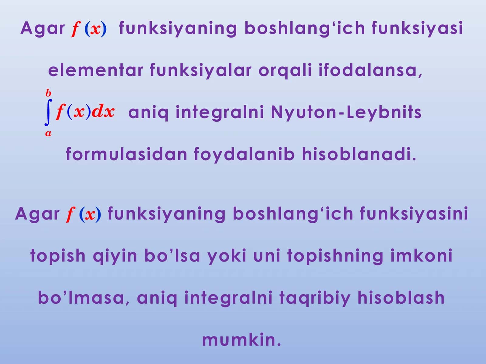 To’g’ri to’trburchaklar usuli 3