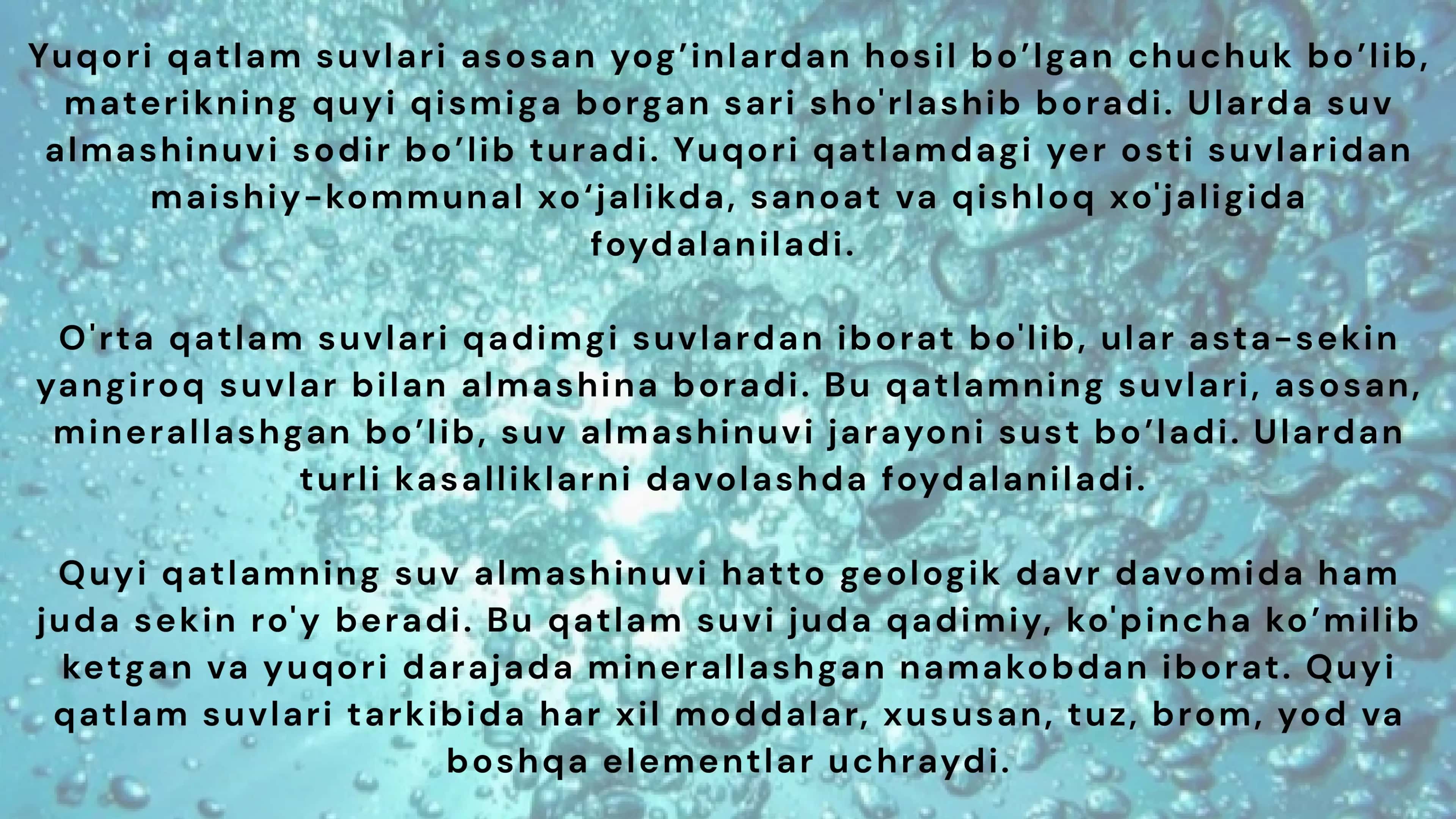 yer osti suvlari mavzusida taqdimot 3