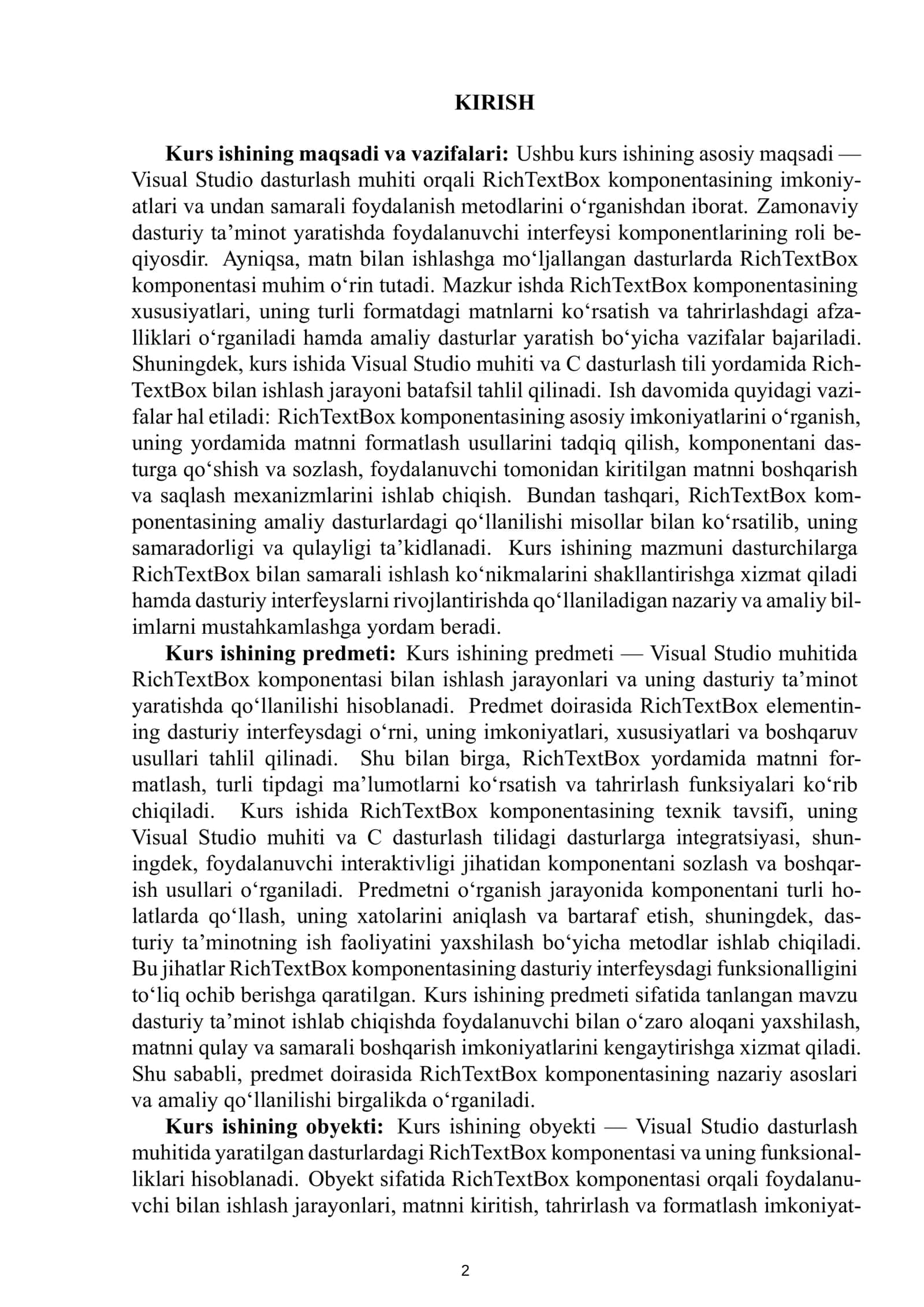 Algoritmik tillar va dasturlash fanidan tayyorlagan kurs ishi 3