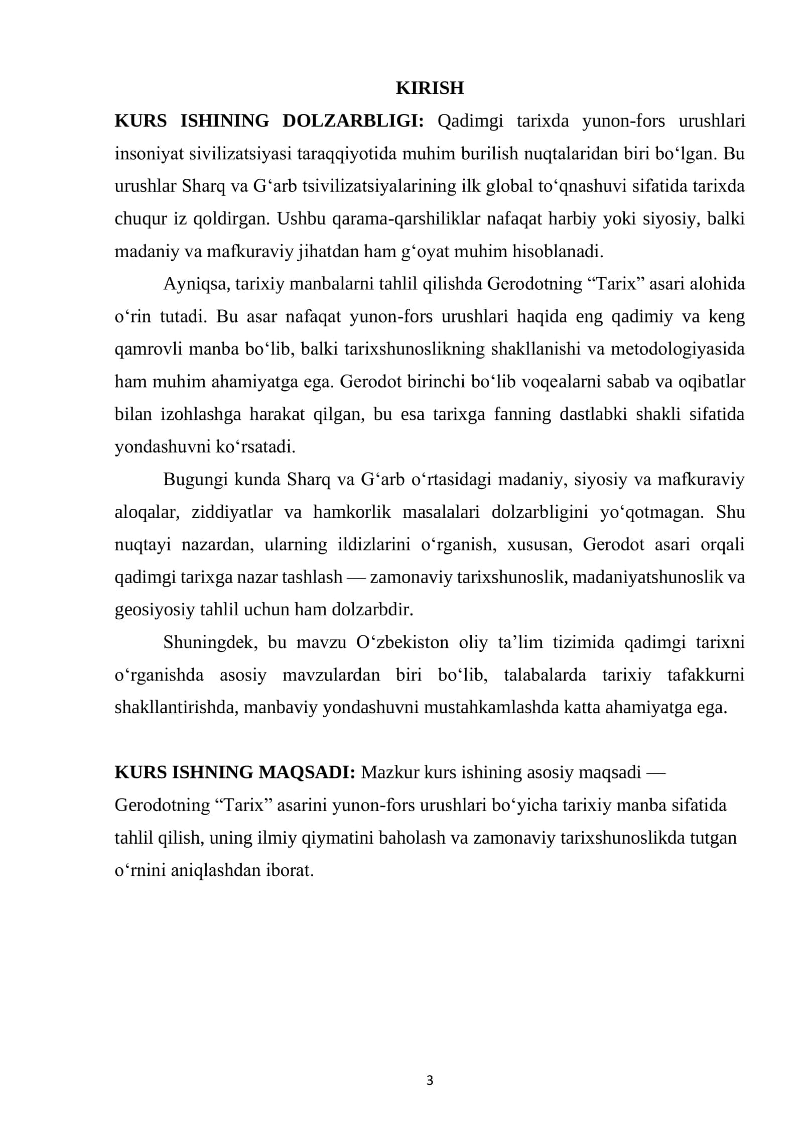 Gerodotning Tarix asari yunon-fors urushlari bo'yicha manba sifatida ishlatilishi 3