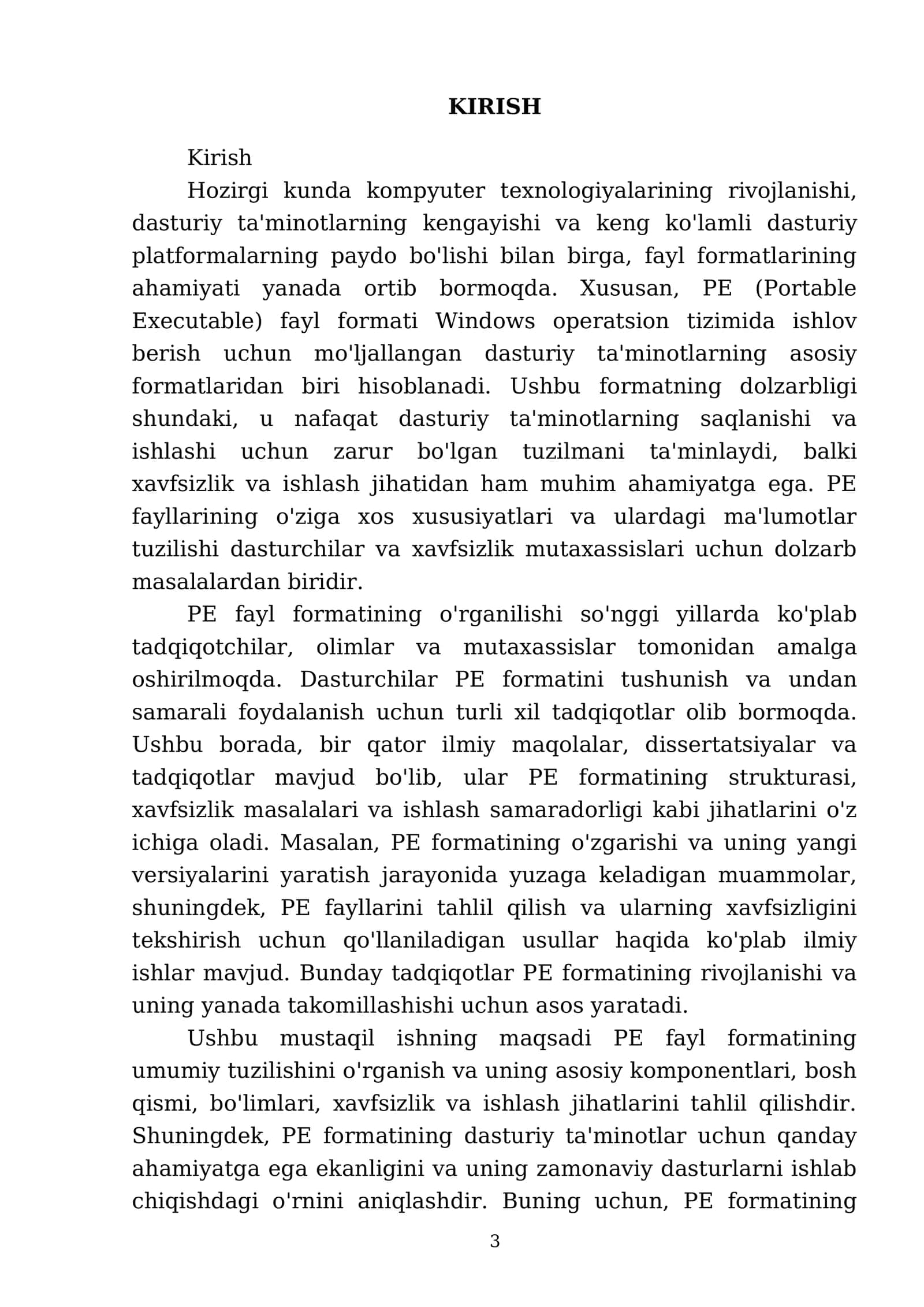 PE (Portable Executable) fayl formatining umumiy tuzilishi 3