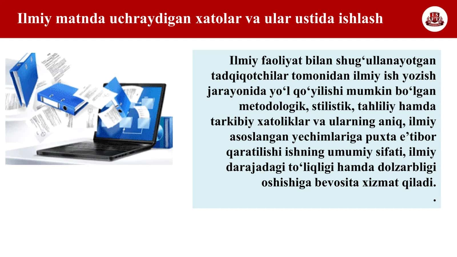 Ilmiy matnda uchraydigan xatolar va ular ustida ishlash 3