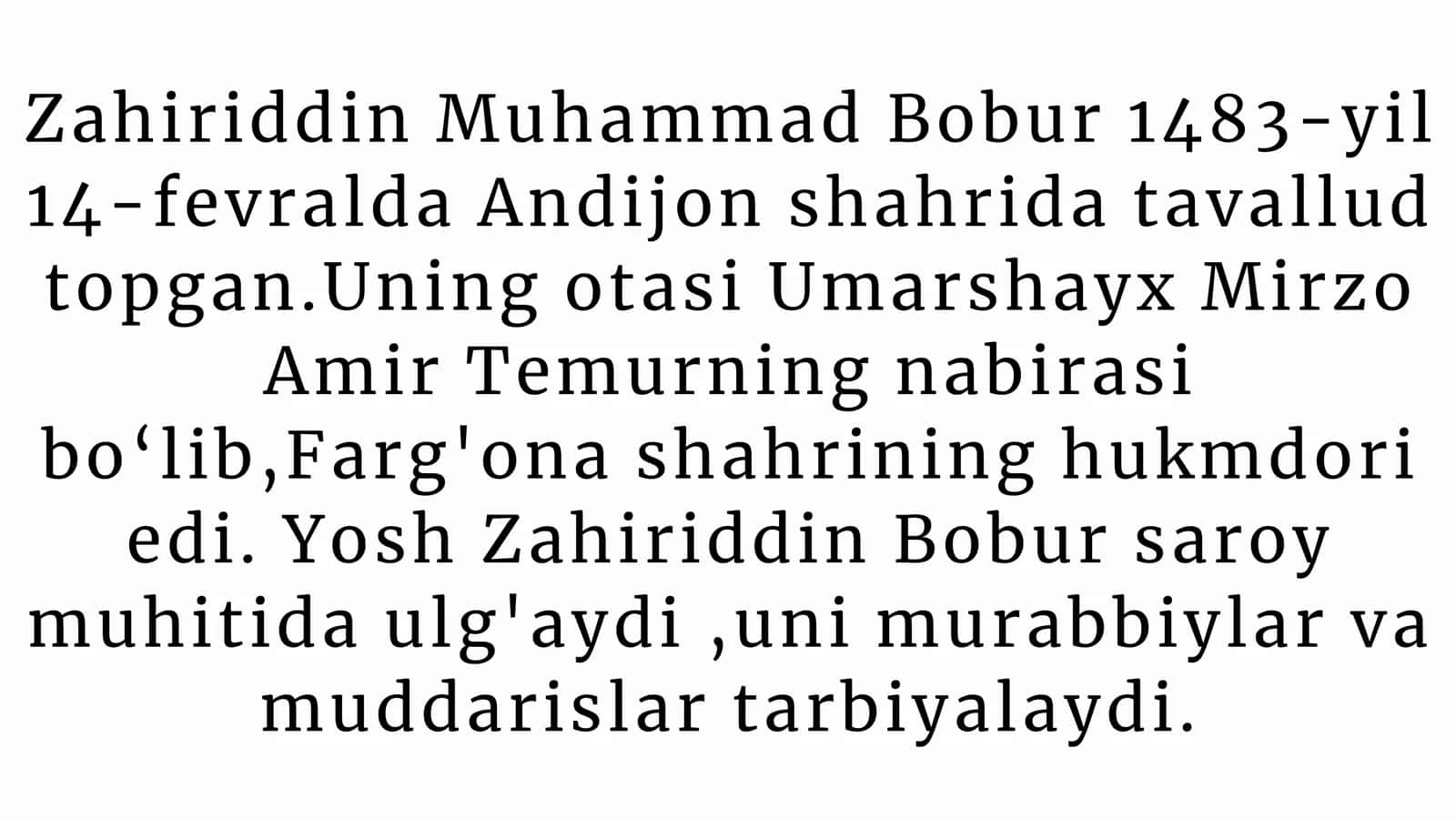 Zahiriddin Muhammad Boburning O‘rta Osiyo geografiyasiga qo'shgan hissasi 3