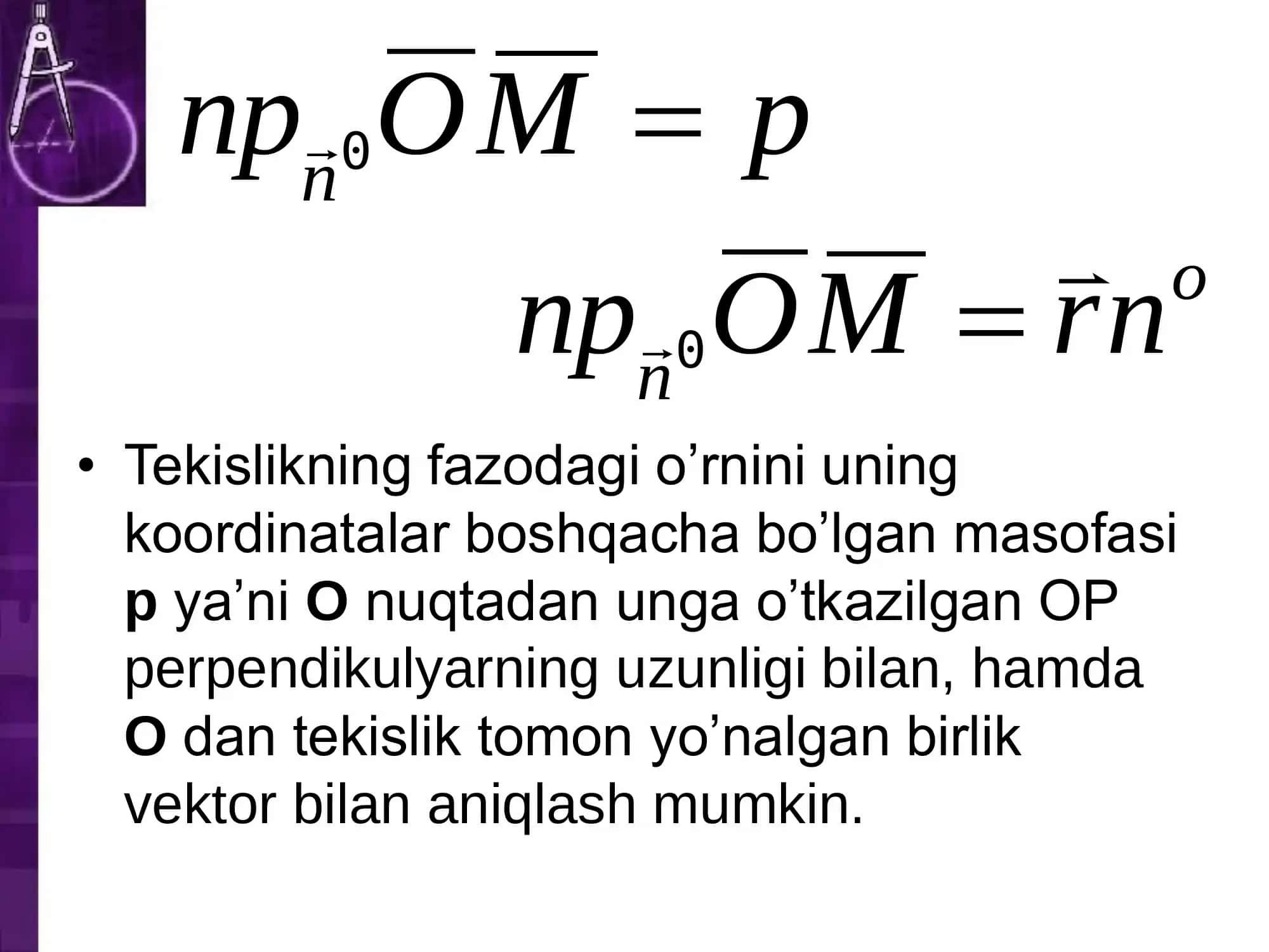 Fazoda to'g'ri chiziq tenglamalari 3