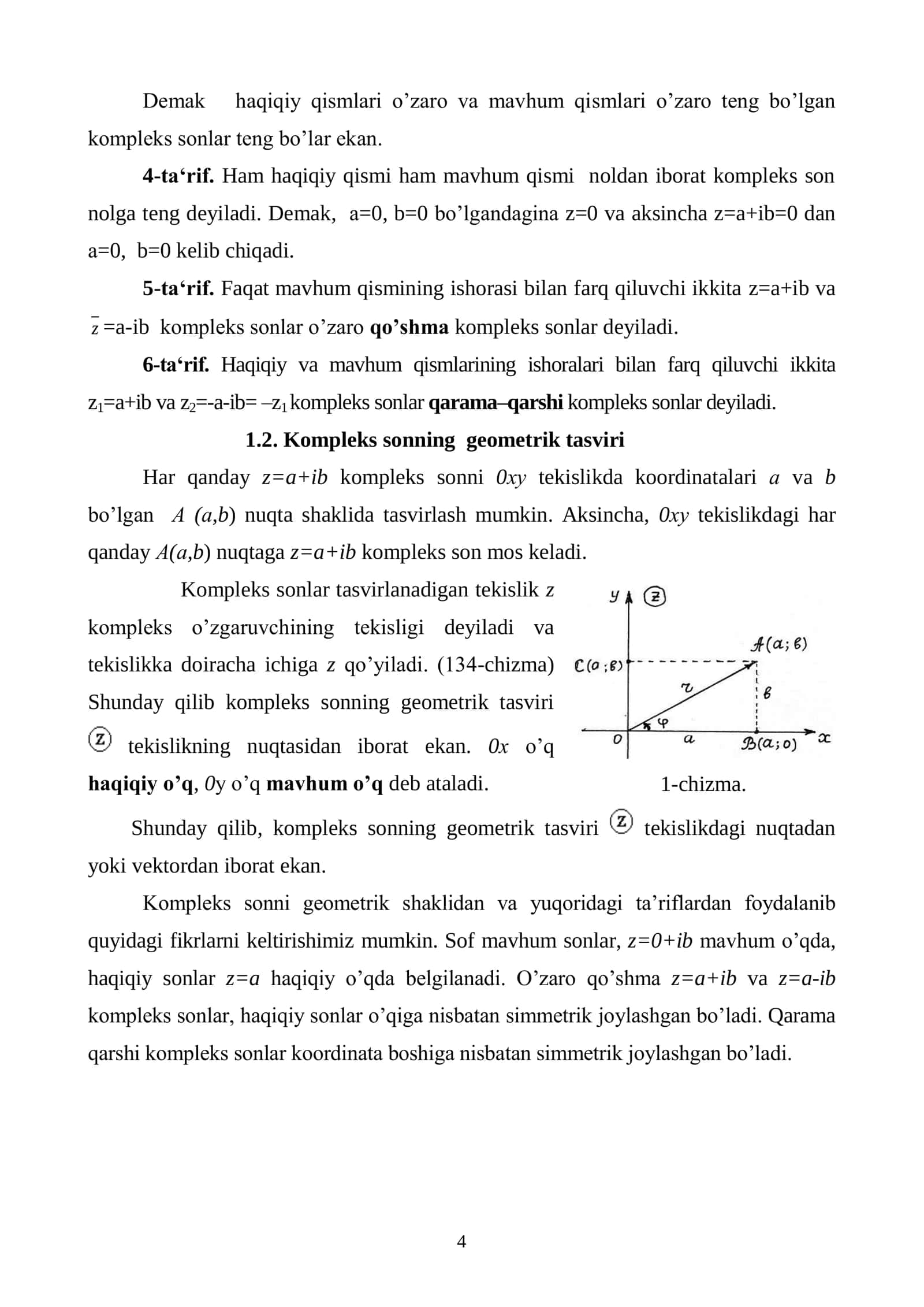 Kompleks sonlar va ularning geometrik tasviri hamda trigonometrik shakli 3