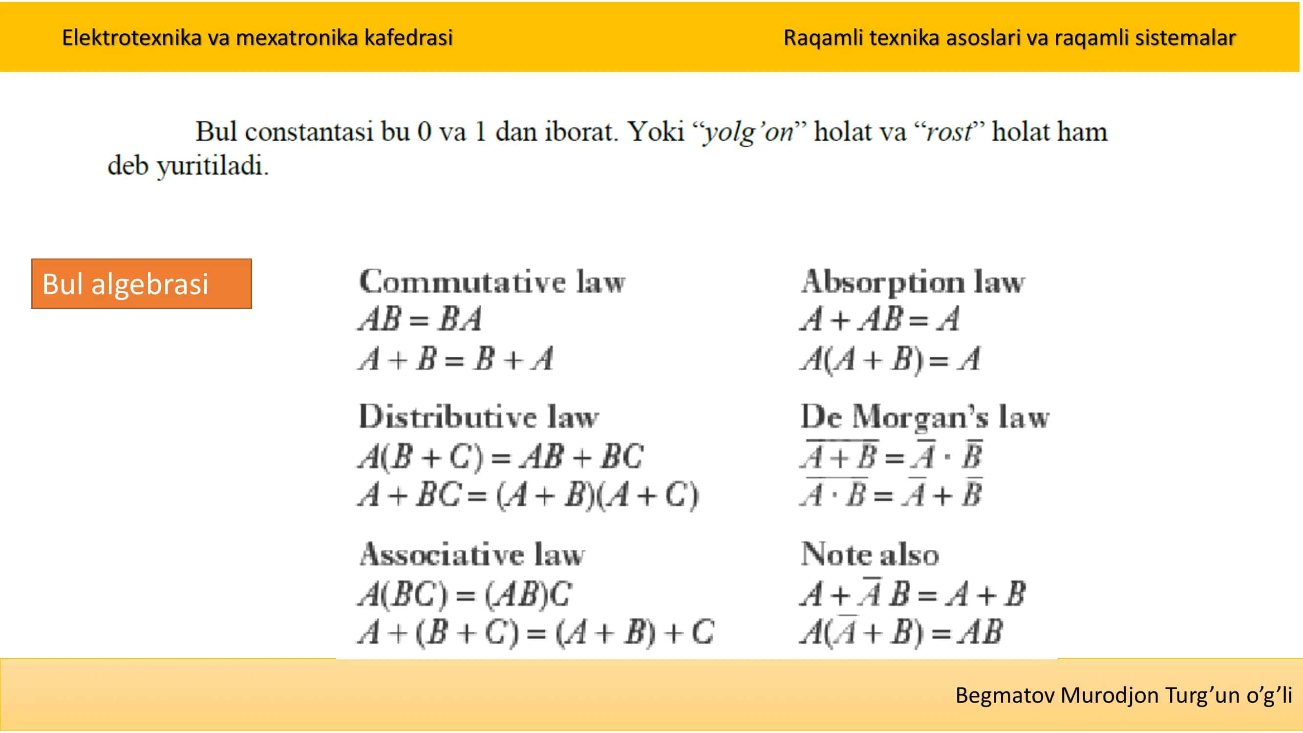 Bul algebrasi 3