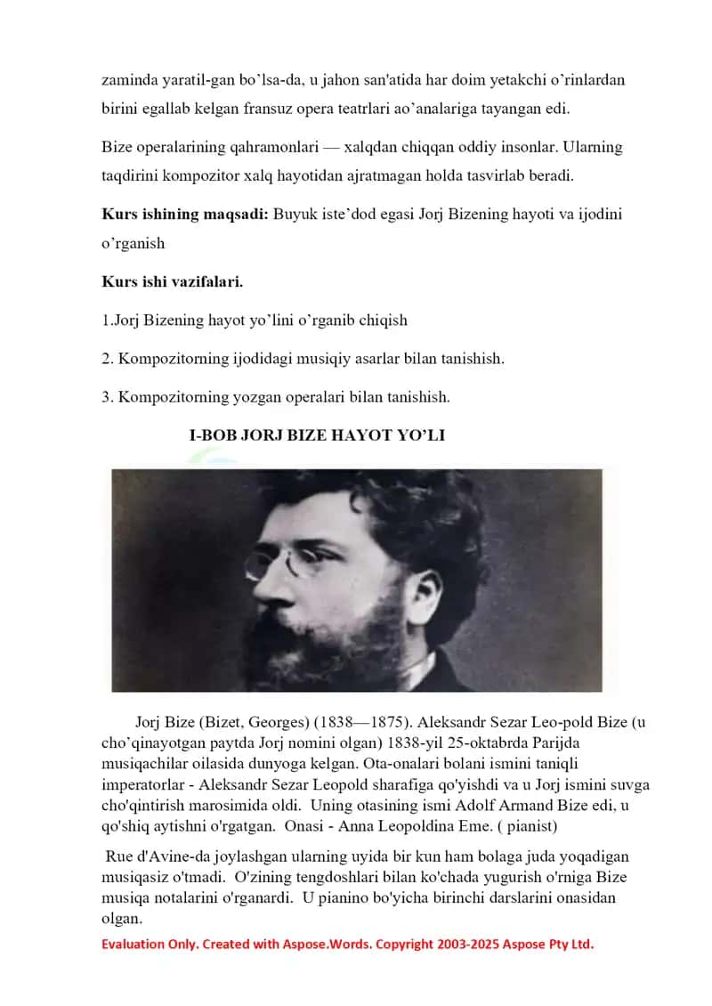 JORJ BIZE. SHUXRAT SARI SAFAR 3