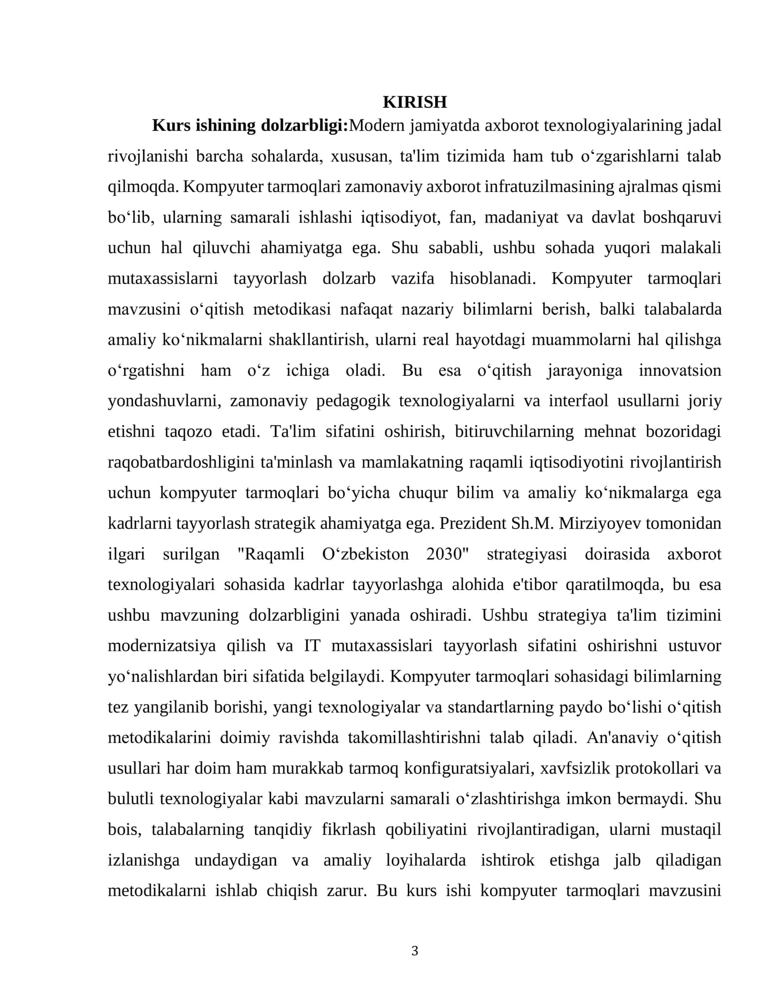 "KOMPYUTER TARMOQLARI MAVZUSINI O'QITISH METODIKASI" 3