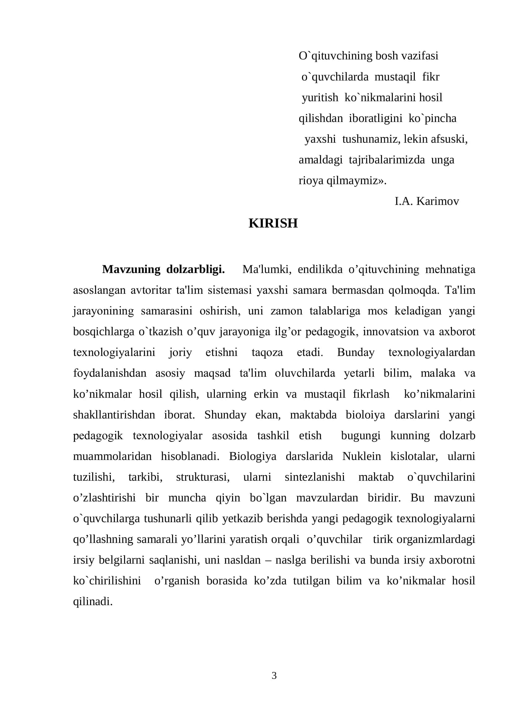 Umumiy biologiya va uni o‘qitish uslubiyati 3