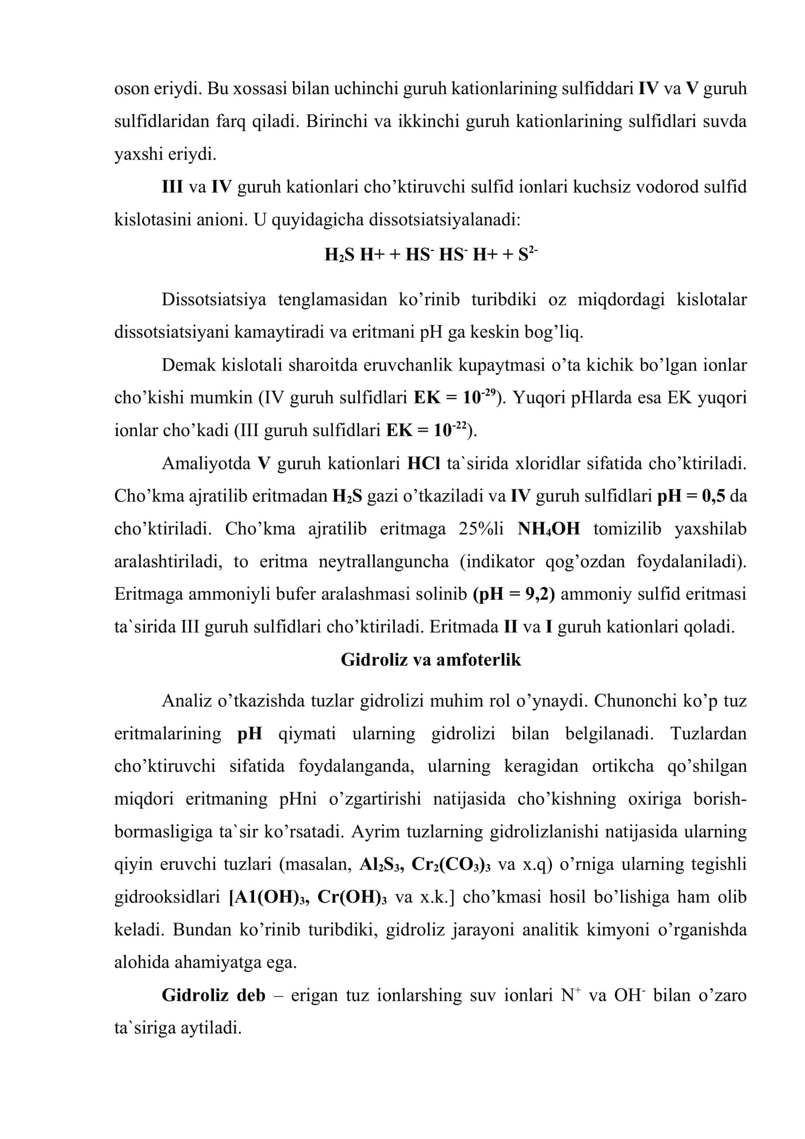 III, IV va V- guruh kationlarining umumiy tavsifi 3