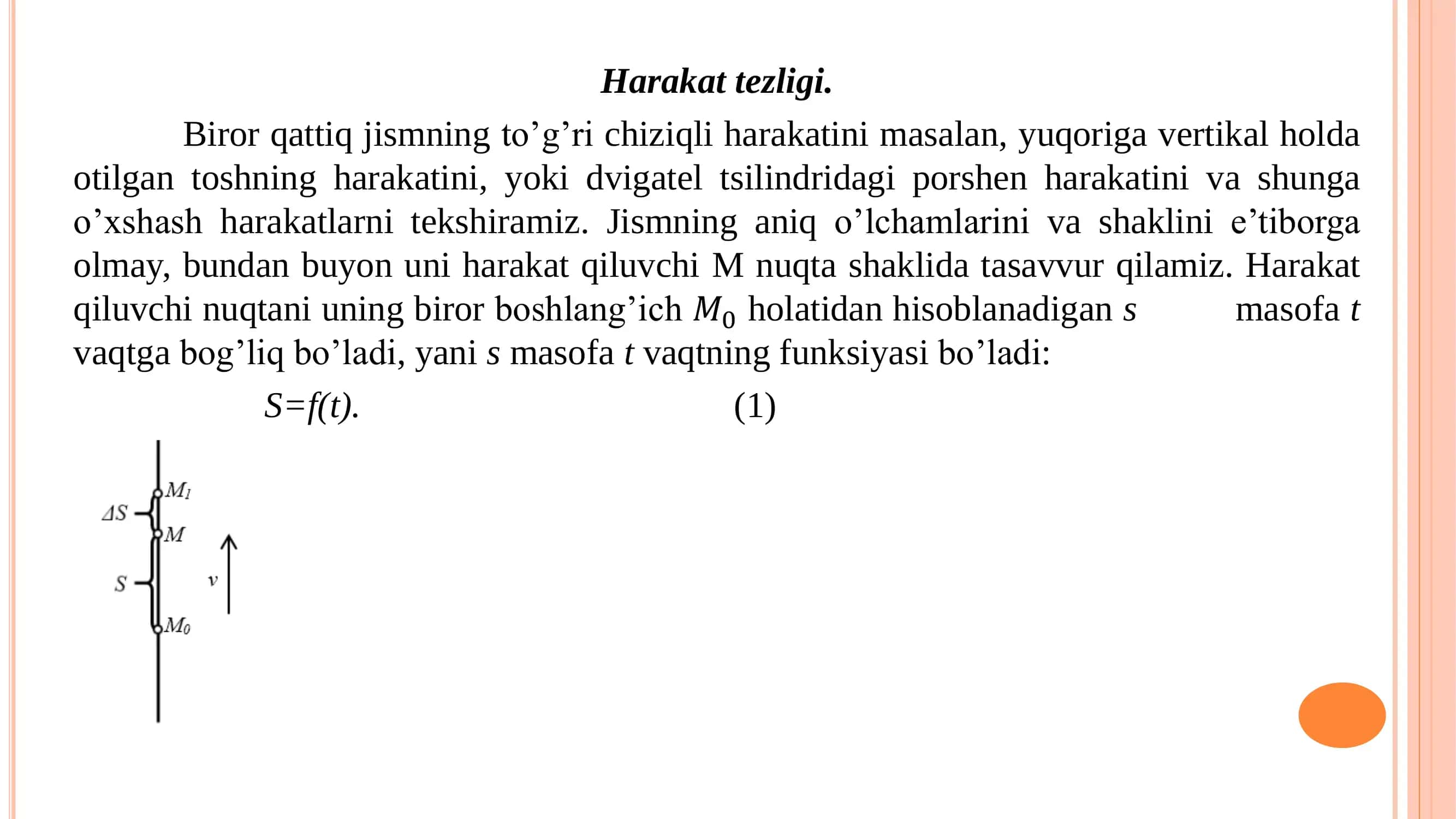 FUNKSIYA HOSILASI VA UNING TADBIQLARI. BIR O‘ZGARUVCHILI FUNKSIYANING HOSILASI, HOSILANING GEOMETRIK VA MEXANIK MAʼNOLARI. FUNKSIYANING GRAFIGIGA BERILGAN NUQTADA O‘TKAZILGAN URINMA VA NORMAL TENGLAMALARI. MURAKKAB, PARAMETRIK, TESKARI VA OSHKORMAS FUNKSIYALARNING HOSILALARI 3