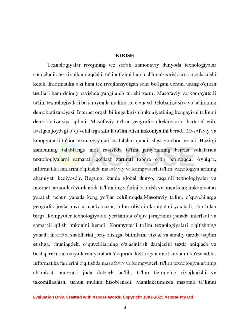 INFORMATIKA FANLARINI O’QITISHDA MASOFAVIY VA KOMPYUTERLI TA’LIM TEXNOLOGIYALARINING AHAMIYATI 3
