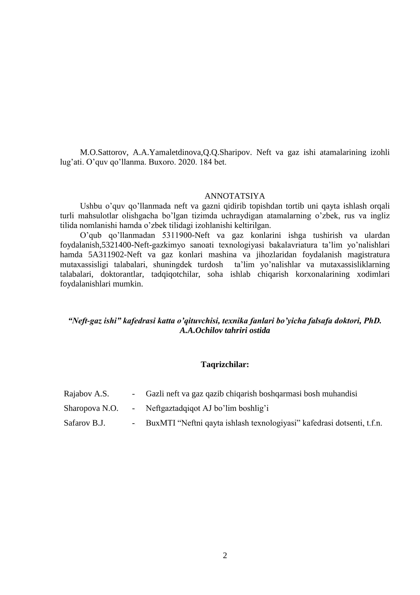 Neft va gaz ishi atamalarining izohli lugati 3