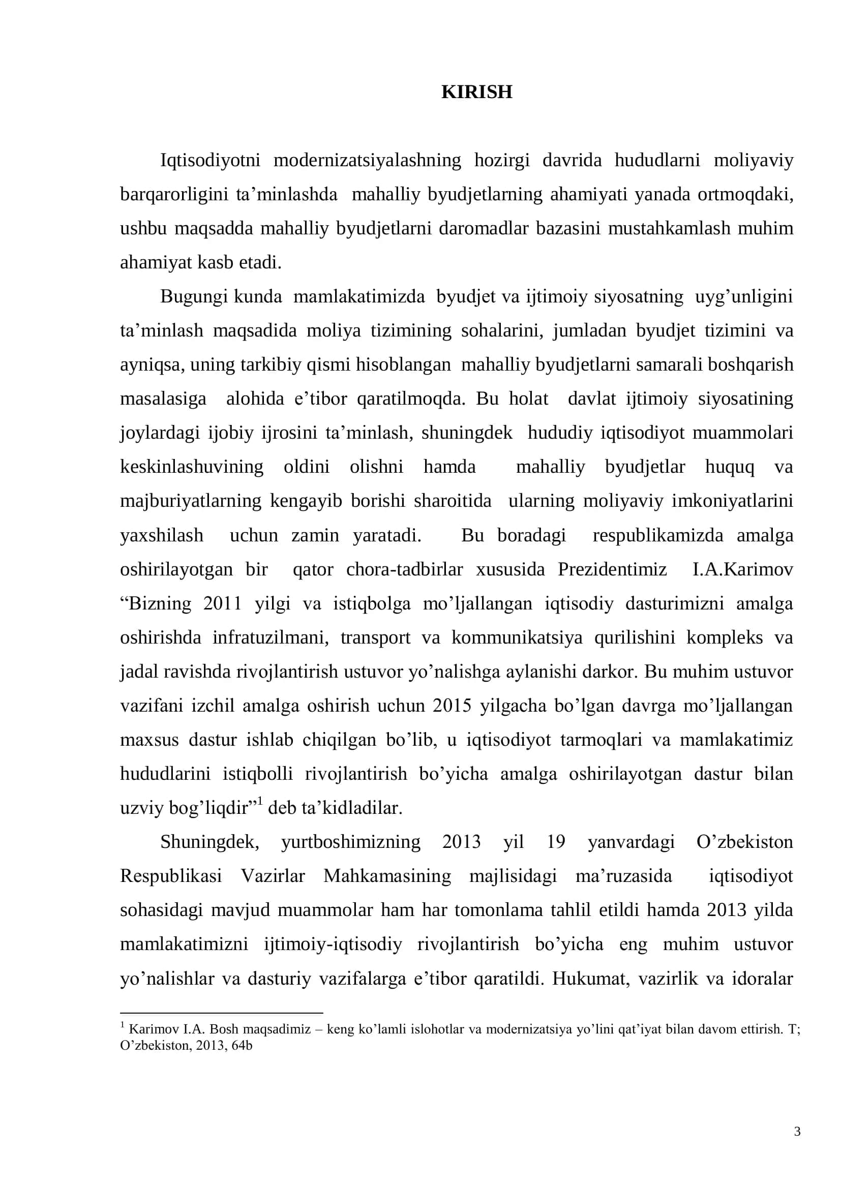 Iqtisodiyotni modernizatsiyalash sharoitida mahalliy byudjetlarning daromadlar bazasini mustahkamlash masalalari 3