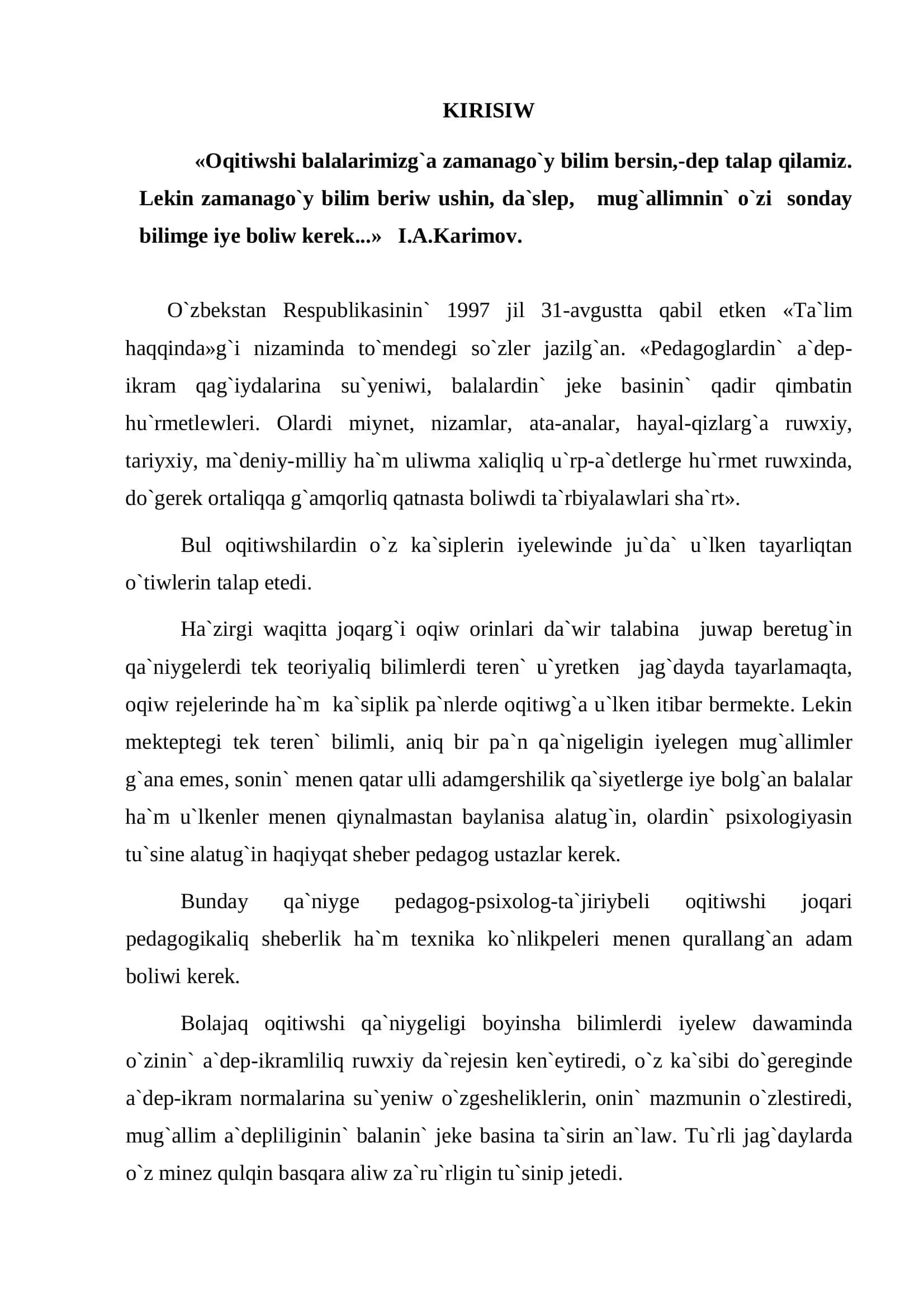 OQITIWDIN’ METODLARI HA’M OLARDIN’’ XARAKTERISTIKASI A’HMIYETI 3