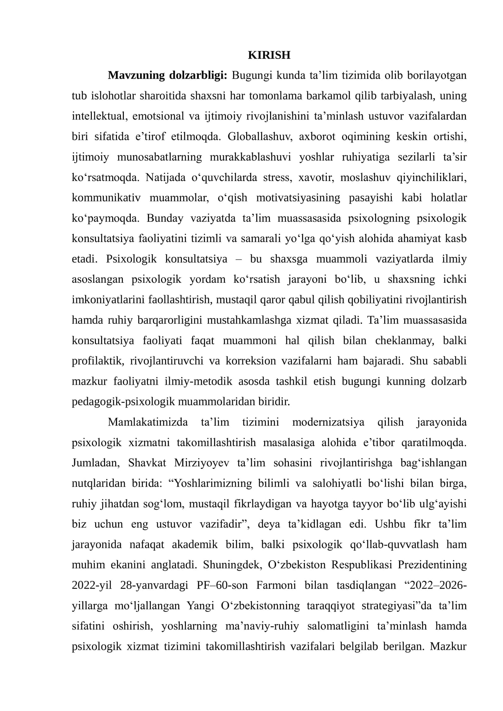 TA’LIM MUASSASASIDA PSIXOLOGNING PSIXOLOGIKKONSULTATSIYA FAOLIYATINI YO‘LGA QO‘YISH 3