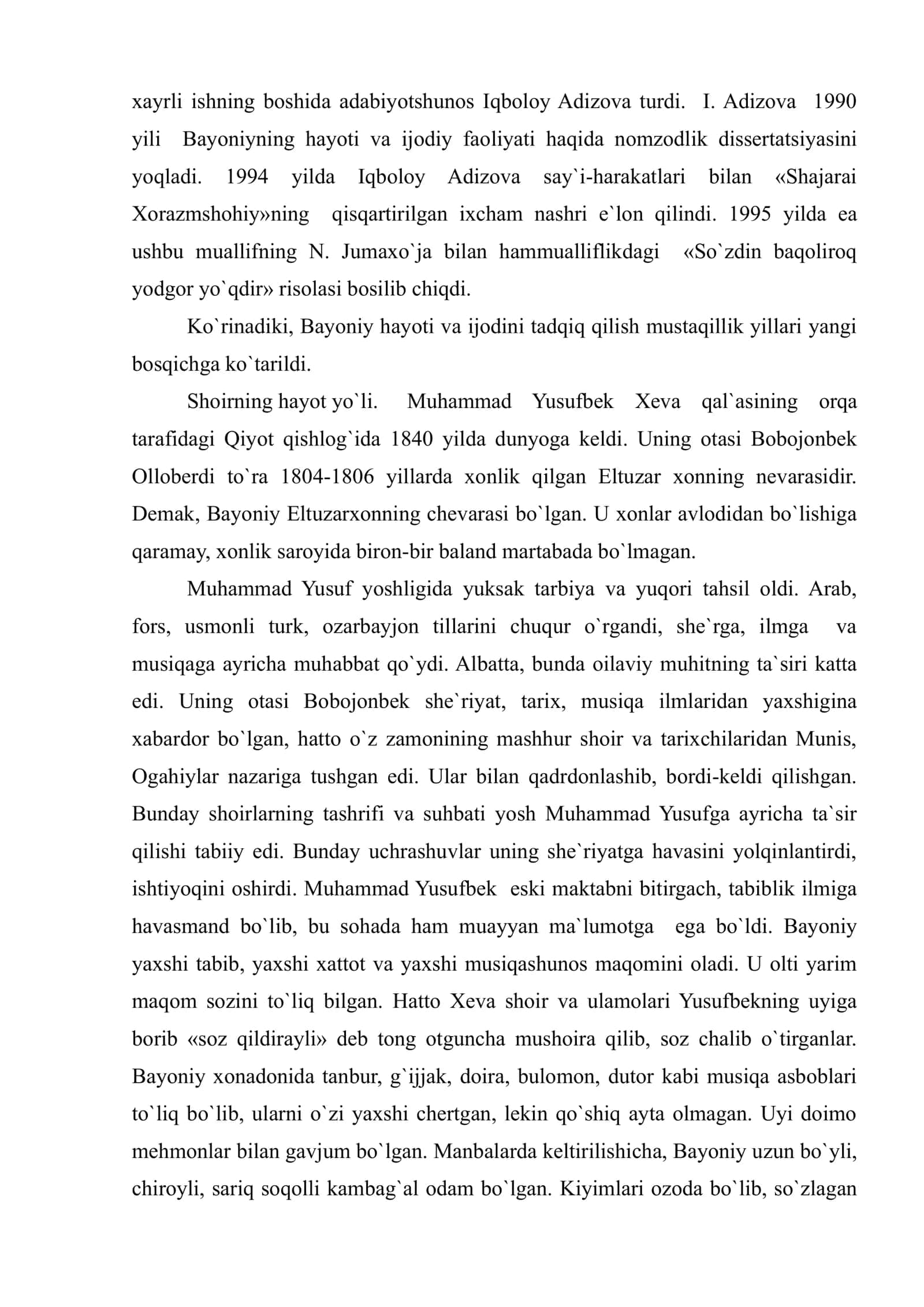 Muhammad Yusuf Bayoniy hayoti va ijodi 3