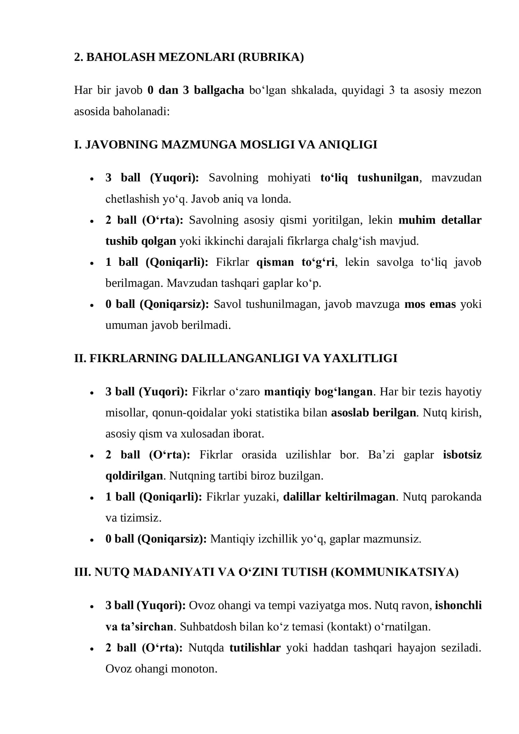 Maktab maslahatchisi suhbat savollari va baholash mezonlari (to'liq qo'lllanma) 3