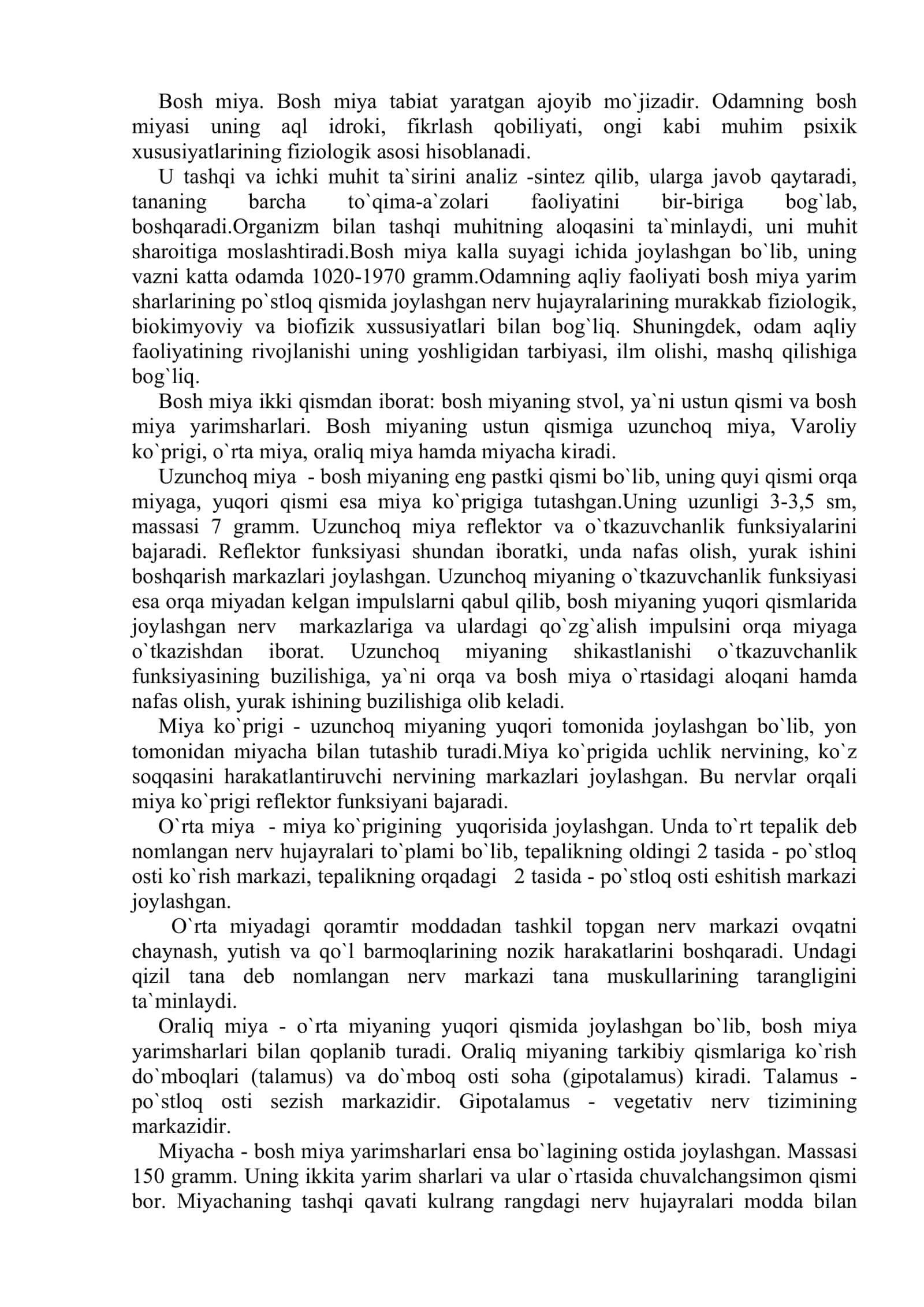 NERV TIZIMI VA OLIY NERV FAOLIYATI. ANALIZATORLAR 3