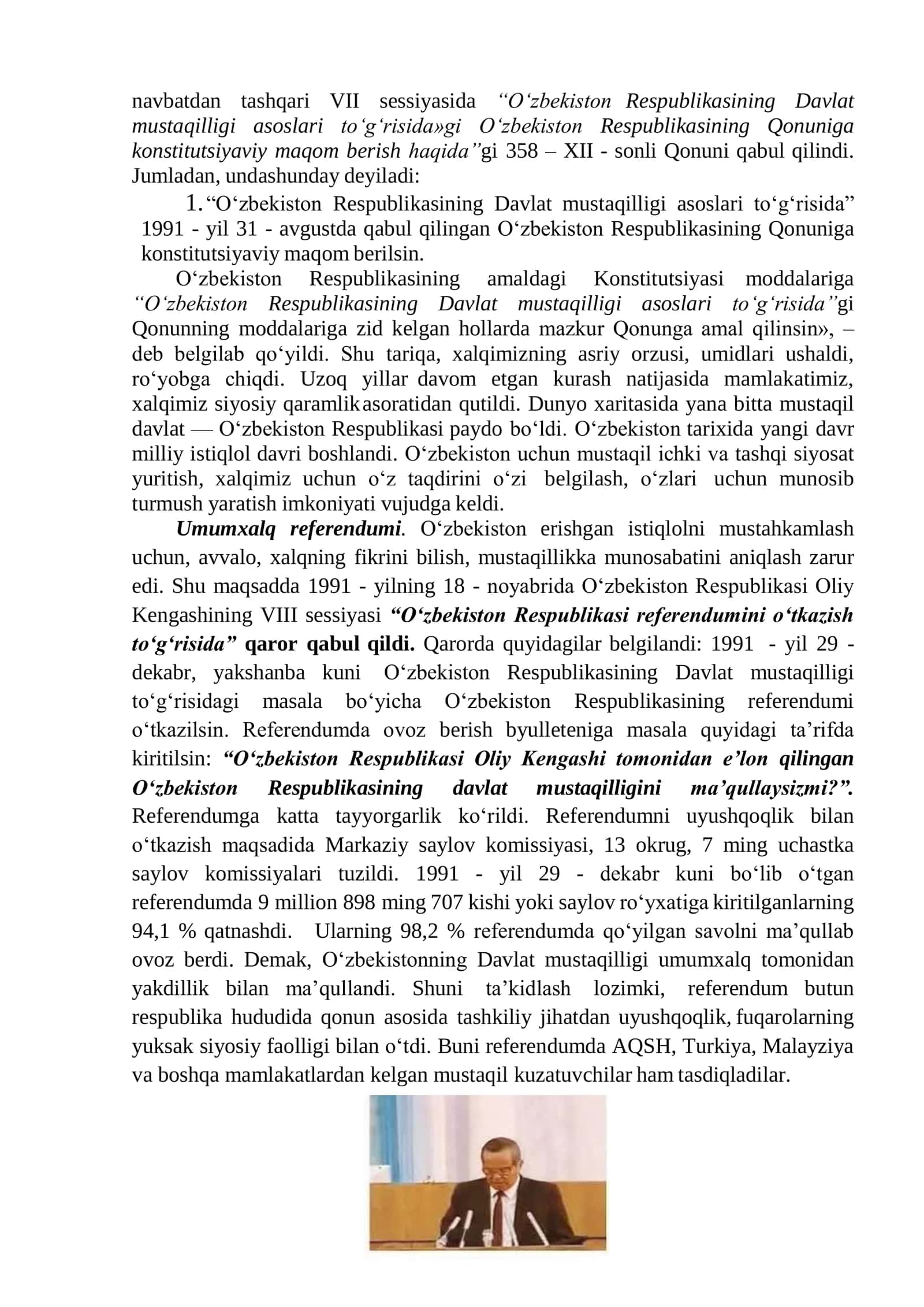 Mustaqil Oʻzbekiston Respublikasi tarixiy ahamiyati 3