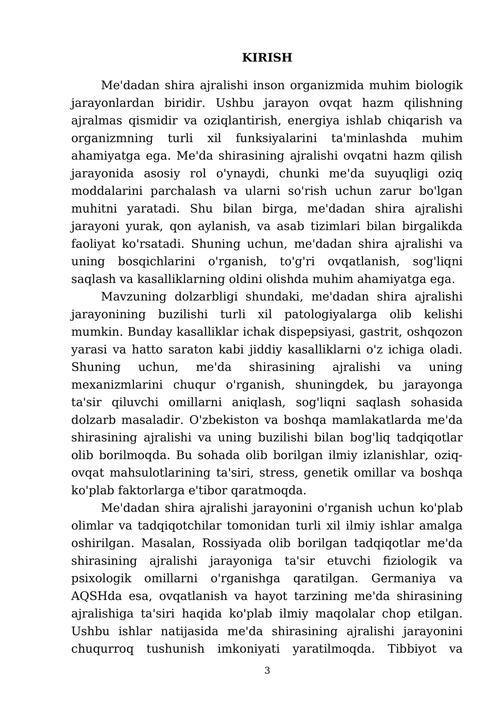 Me'dadan shira ajralishi va uning bosqichlari 3