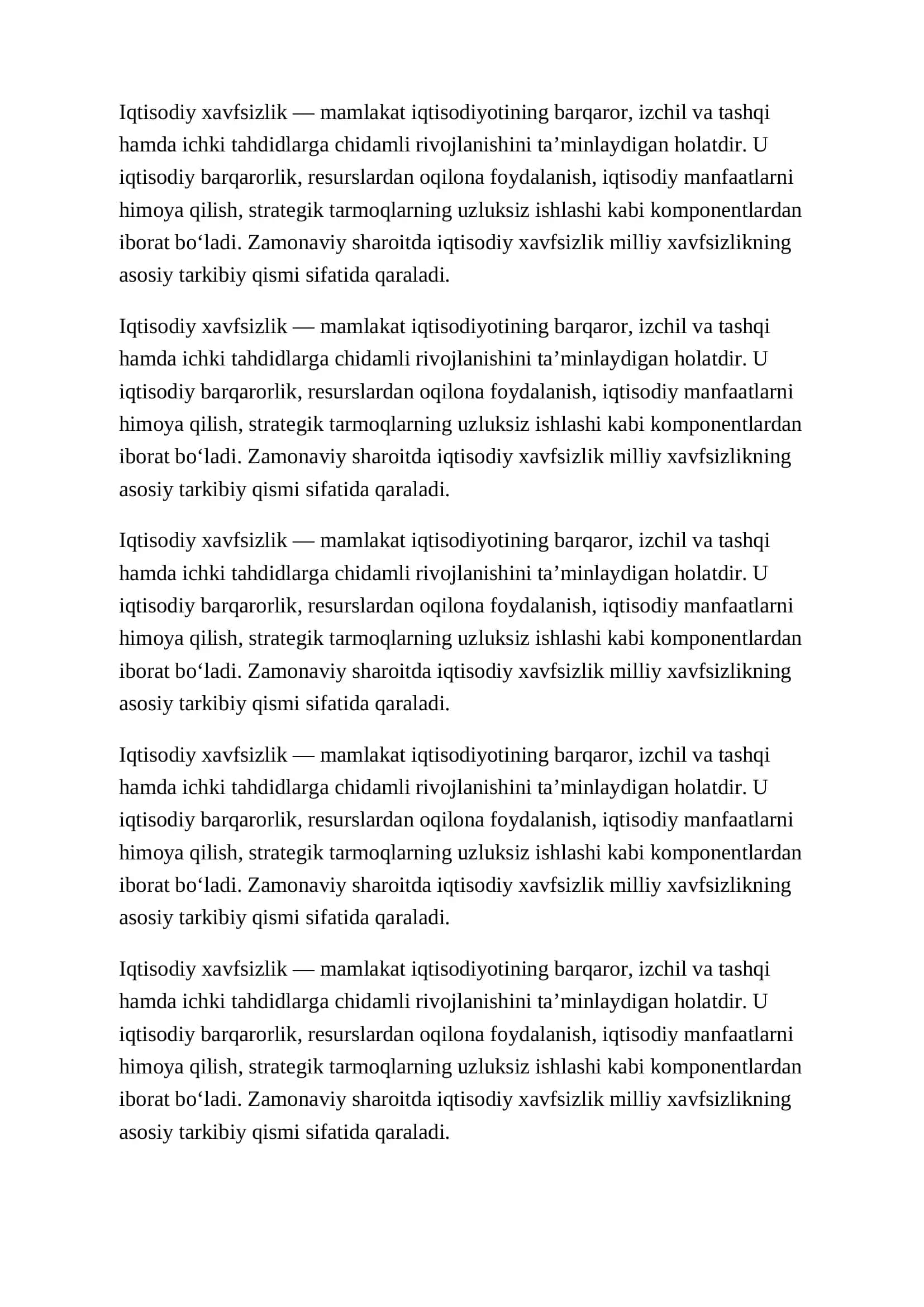 Iqtisodiy xavfsizlikni ta'minlash mexanizmi 3