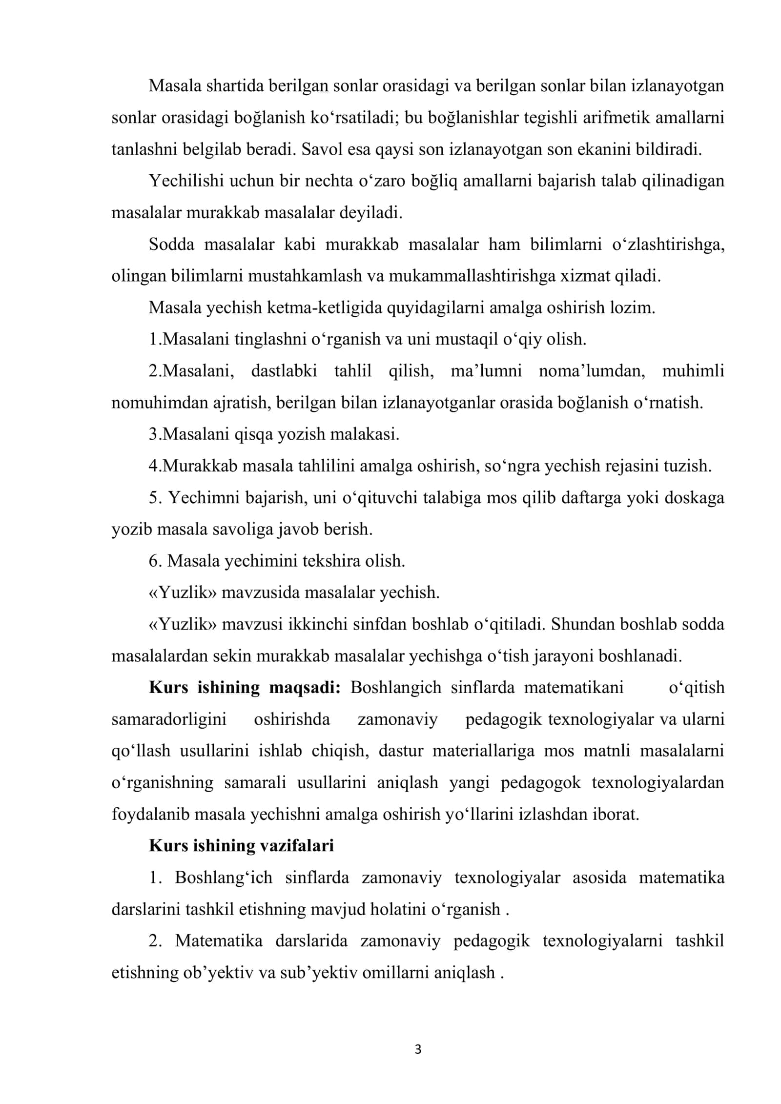 4-sinf o‘quvchilariga jadval ko‘rinishdagi topshiriqlar bilan 3