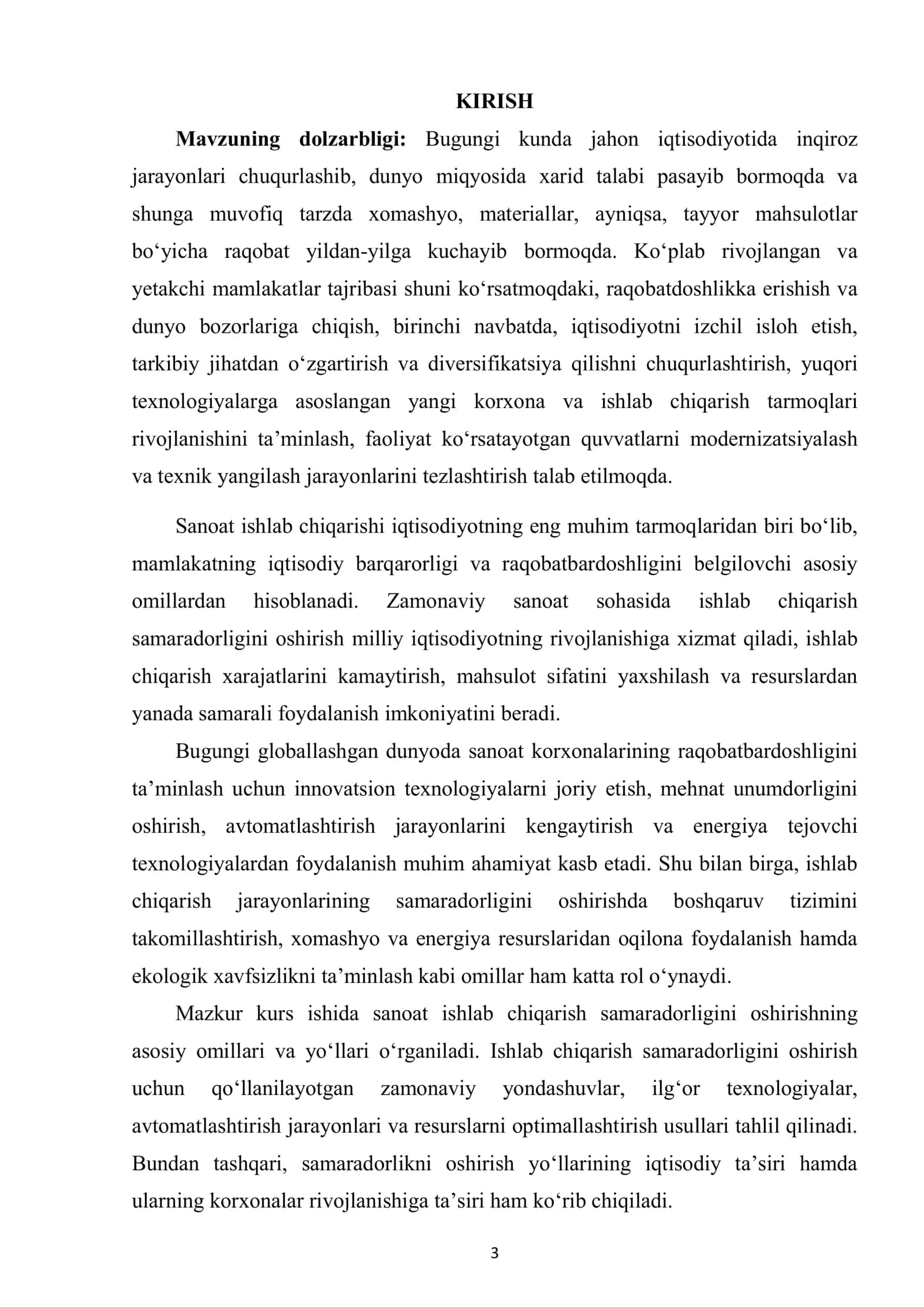 SANOAT ISHLAB CHIQARISH SAMARADORLIGINI OSHIRISHNING OMILLARI VA YO‘LLARI 3