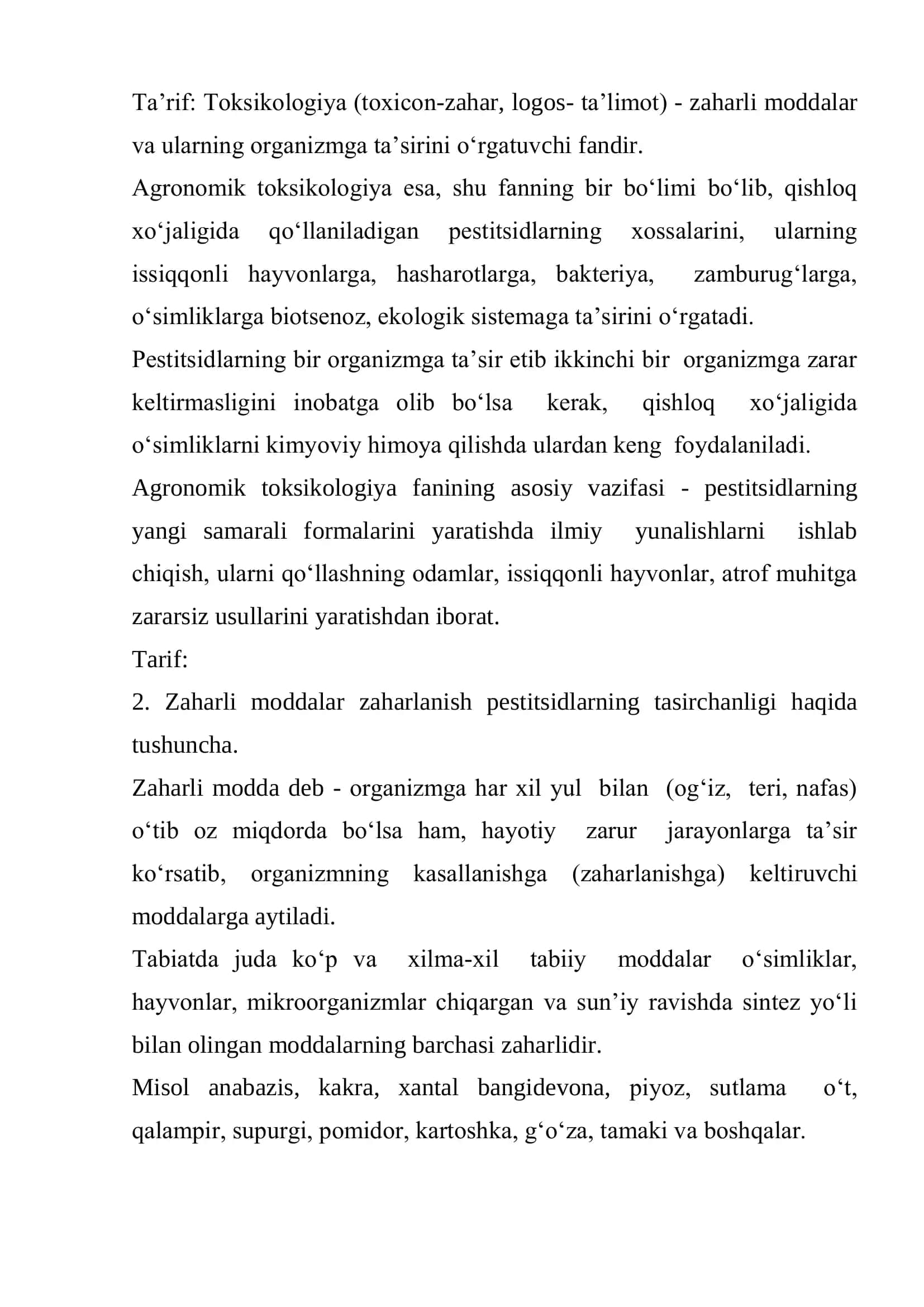 Agronomik toksikologiya asoslari 3