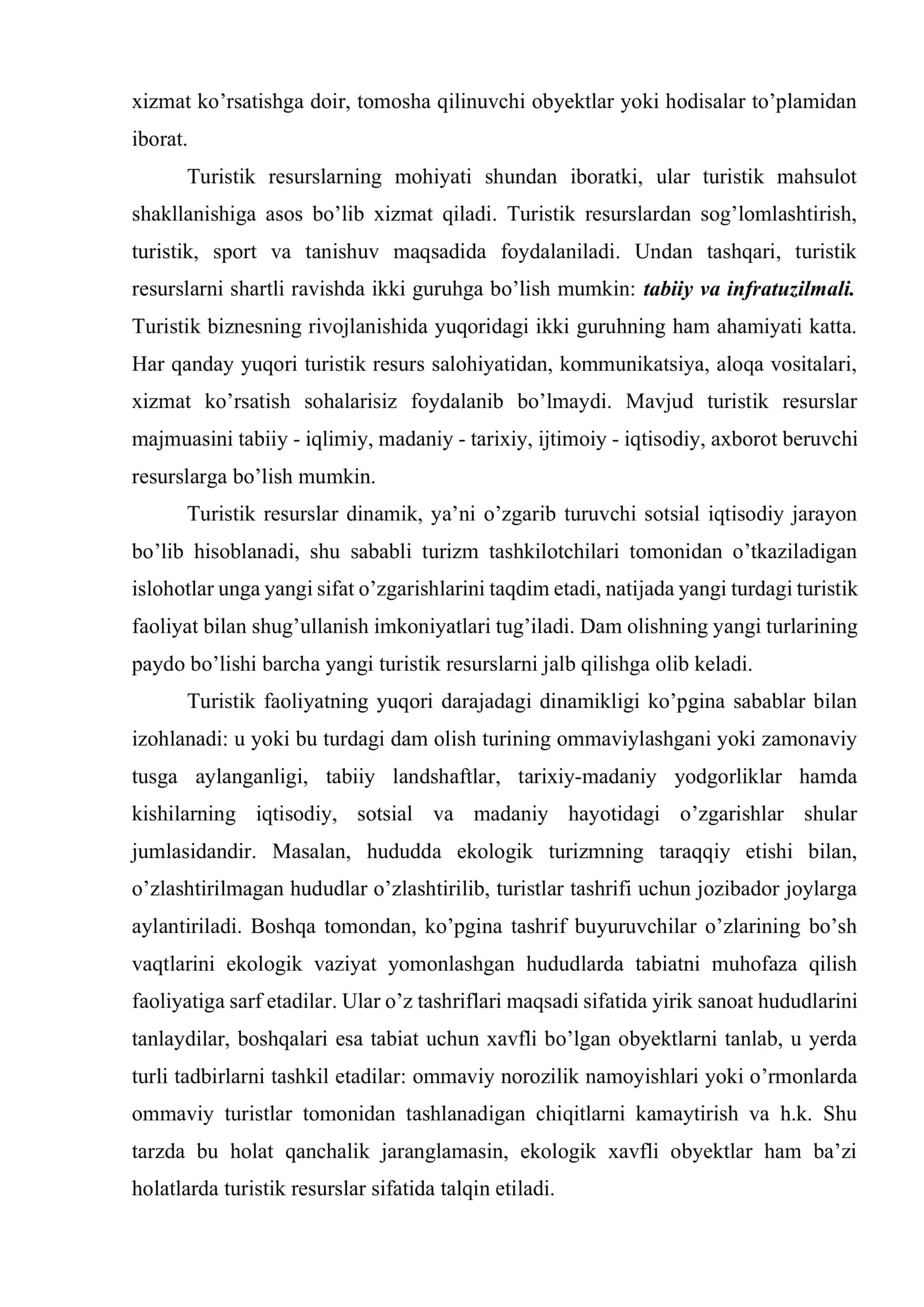 Turizm sohasining resurslari 3