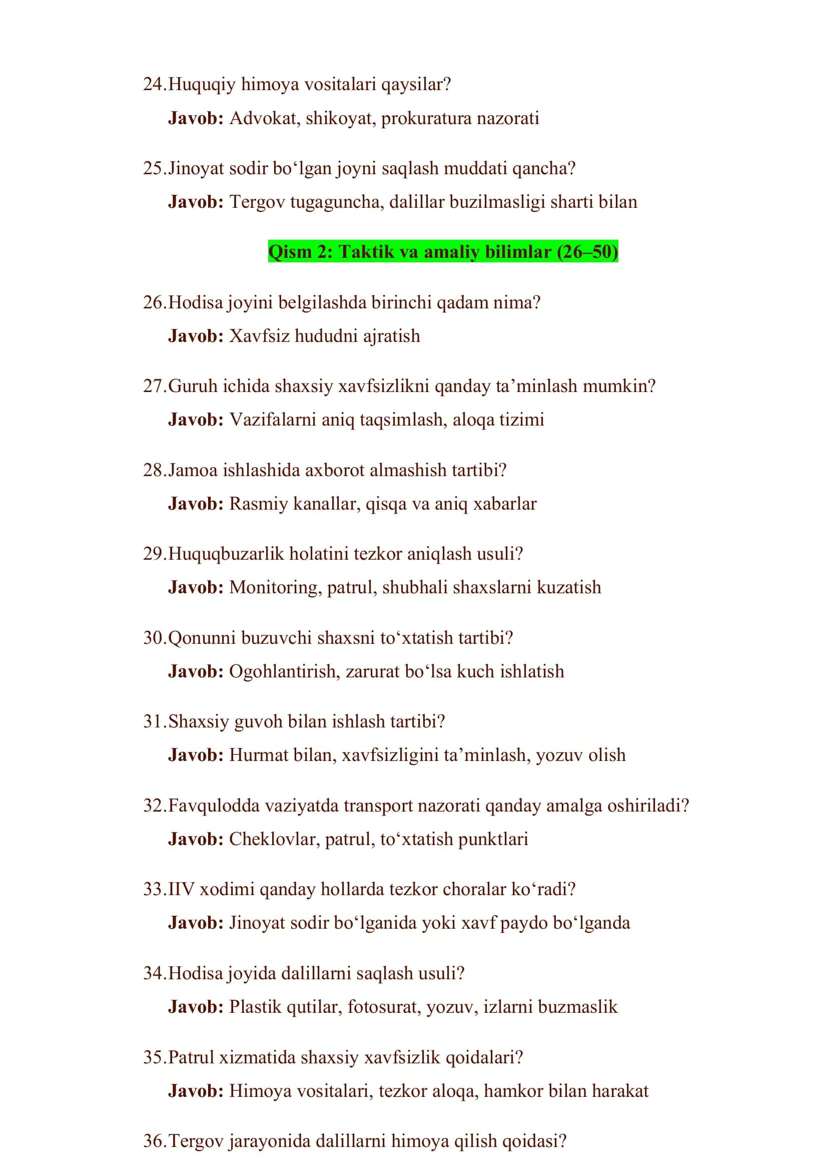 ICHKI ISHLAR TIZIMI IMTIHONLARI 3