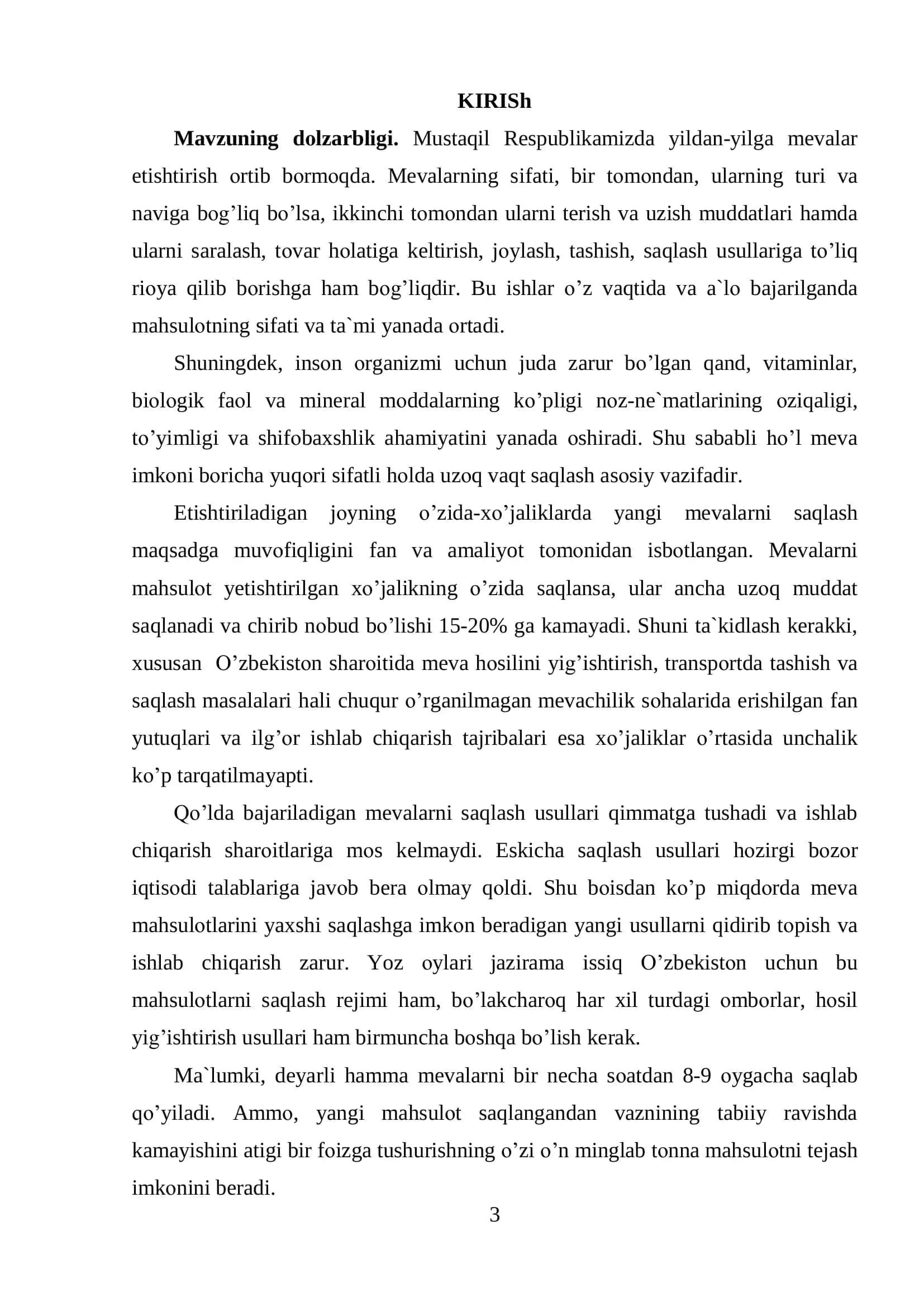 Qishloq xo'jaligi mahsulotlari texnologiyasi 3
