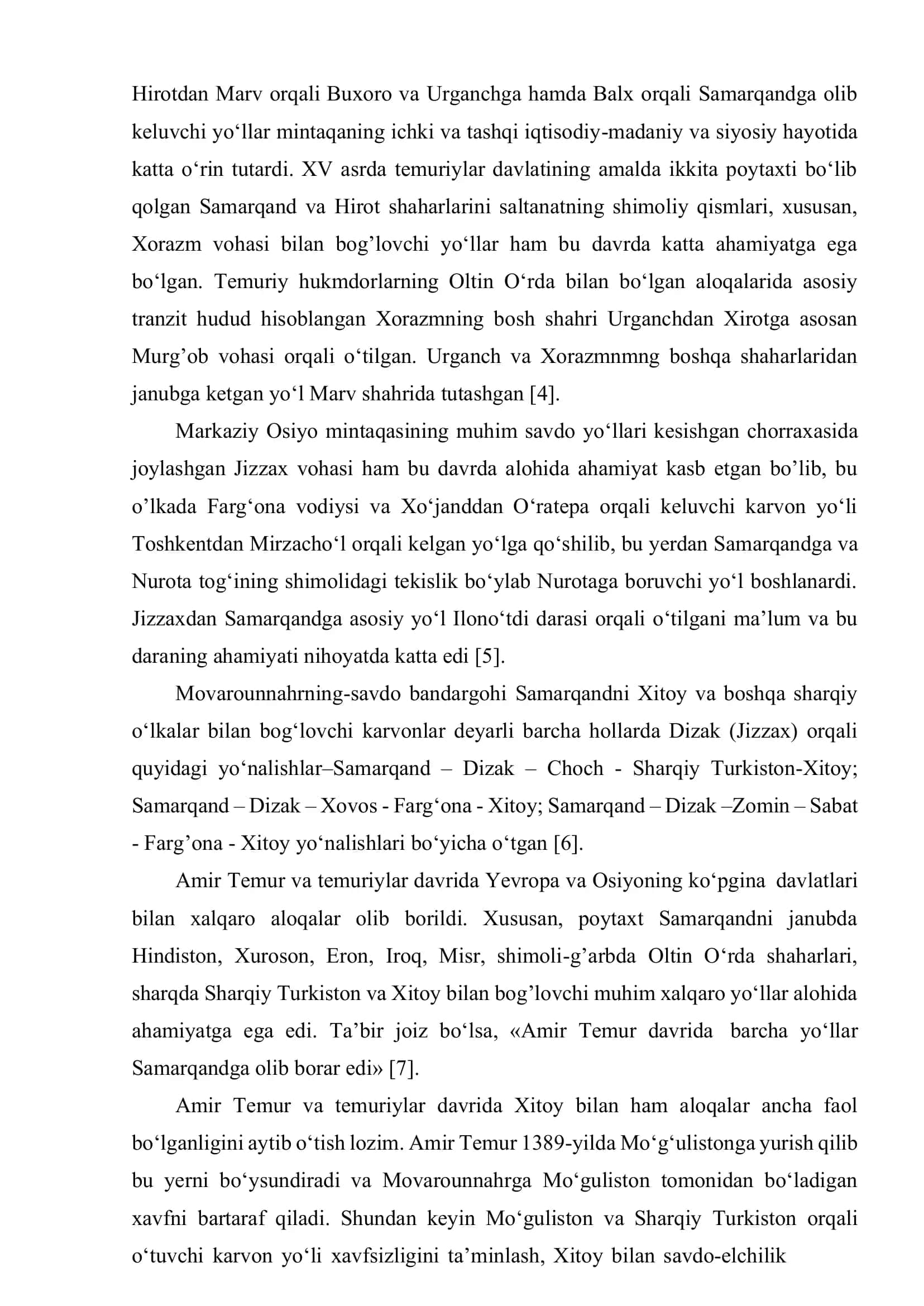 TEMURIYLAR DAVRIDA BUYUK IPAK YOʻLINING AHAMIYATI 3