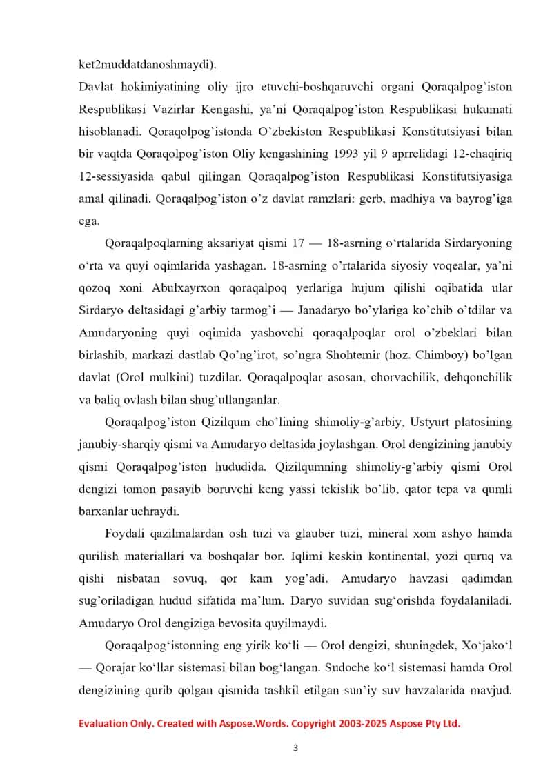 Qoraqolpog‘iston turistik mintaqasi 3