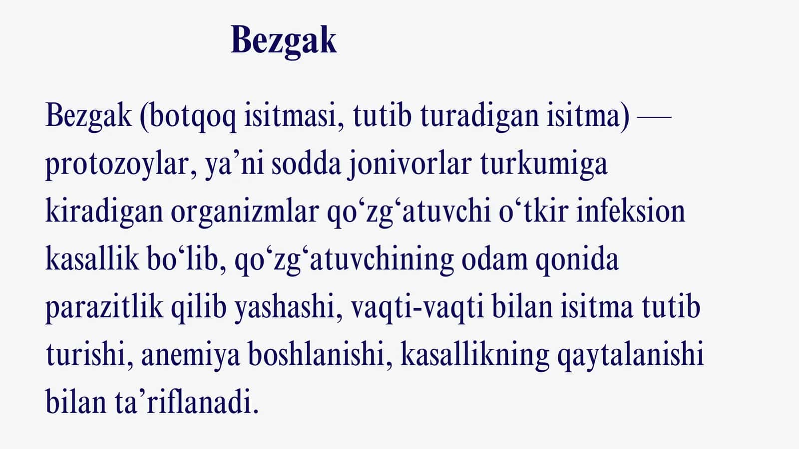 Parazitar infeksiyalar (malyariya, leyshmanioz, amebiaz) 3