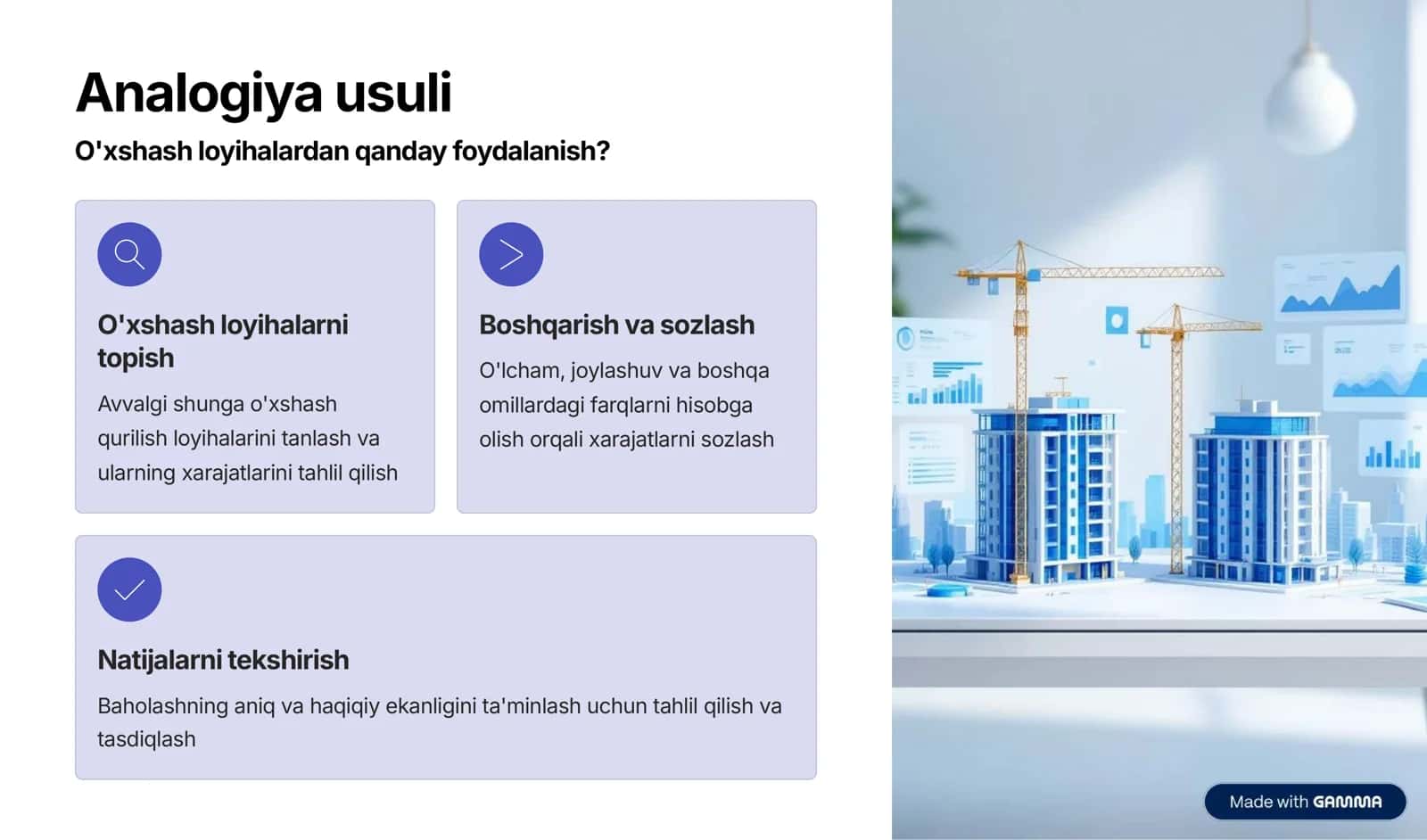 Qurilish xarajatlarini aniqlash usullari 3