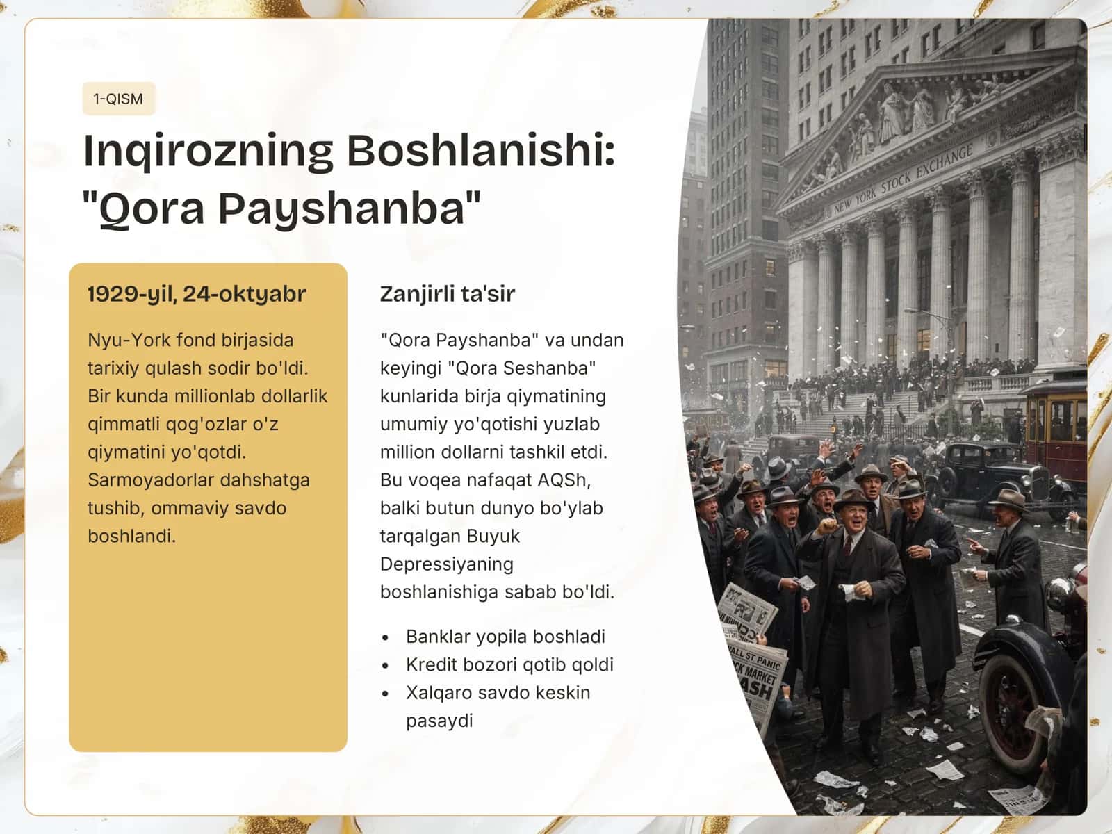 Buyuk Depressiya: AQShning Global Iqtisodiy Liderlikka Aylanayotgan Yo'li 3