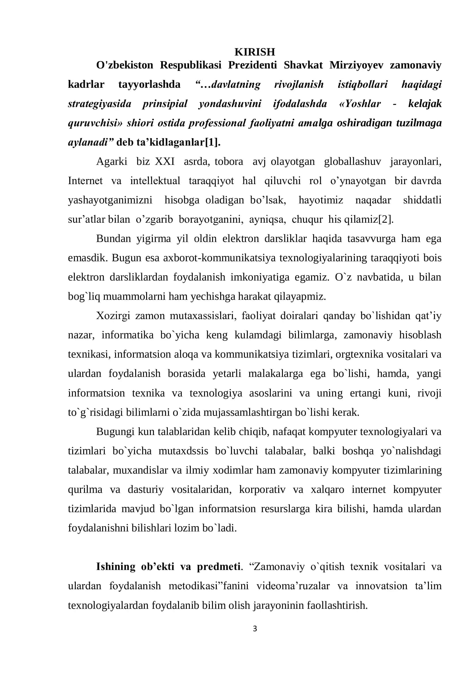 Maxsus fanlarni o`qitishda videoma’ruzalardan foydalanish texnologiyasi 3