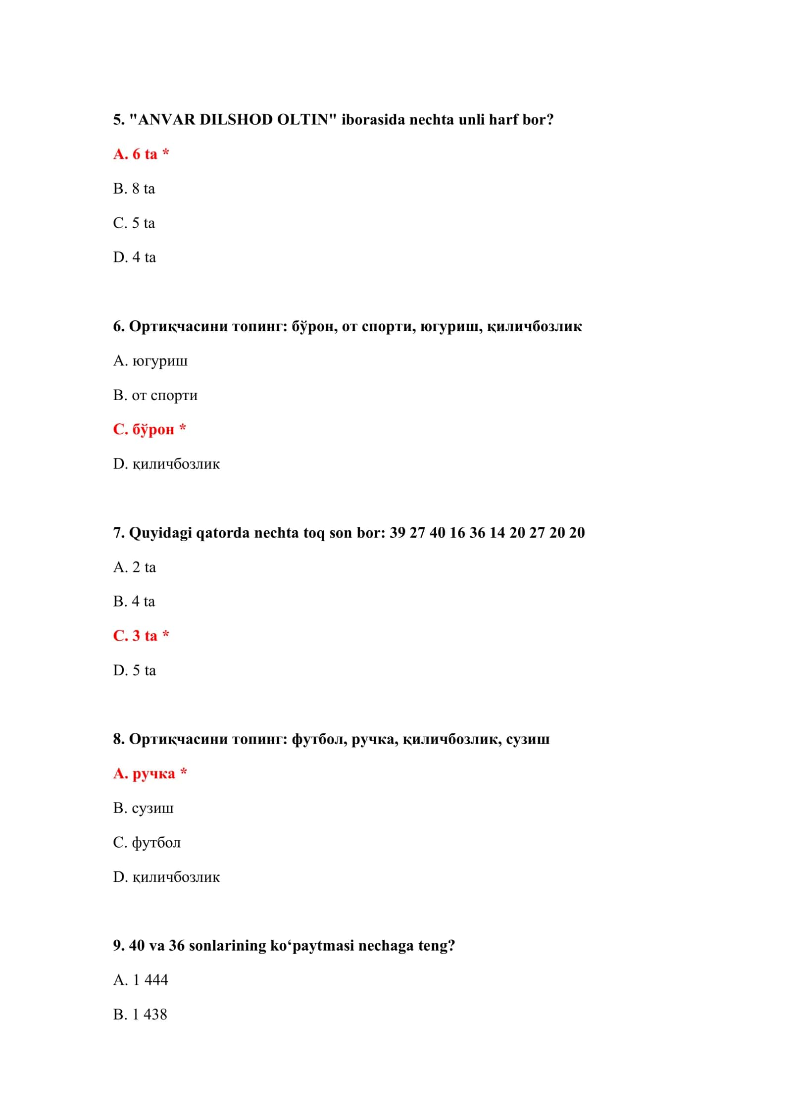 HUQUQIY BILIM TESTLARI BOJXONA 3