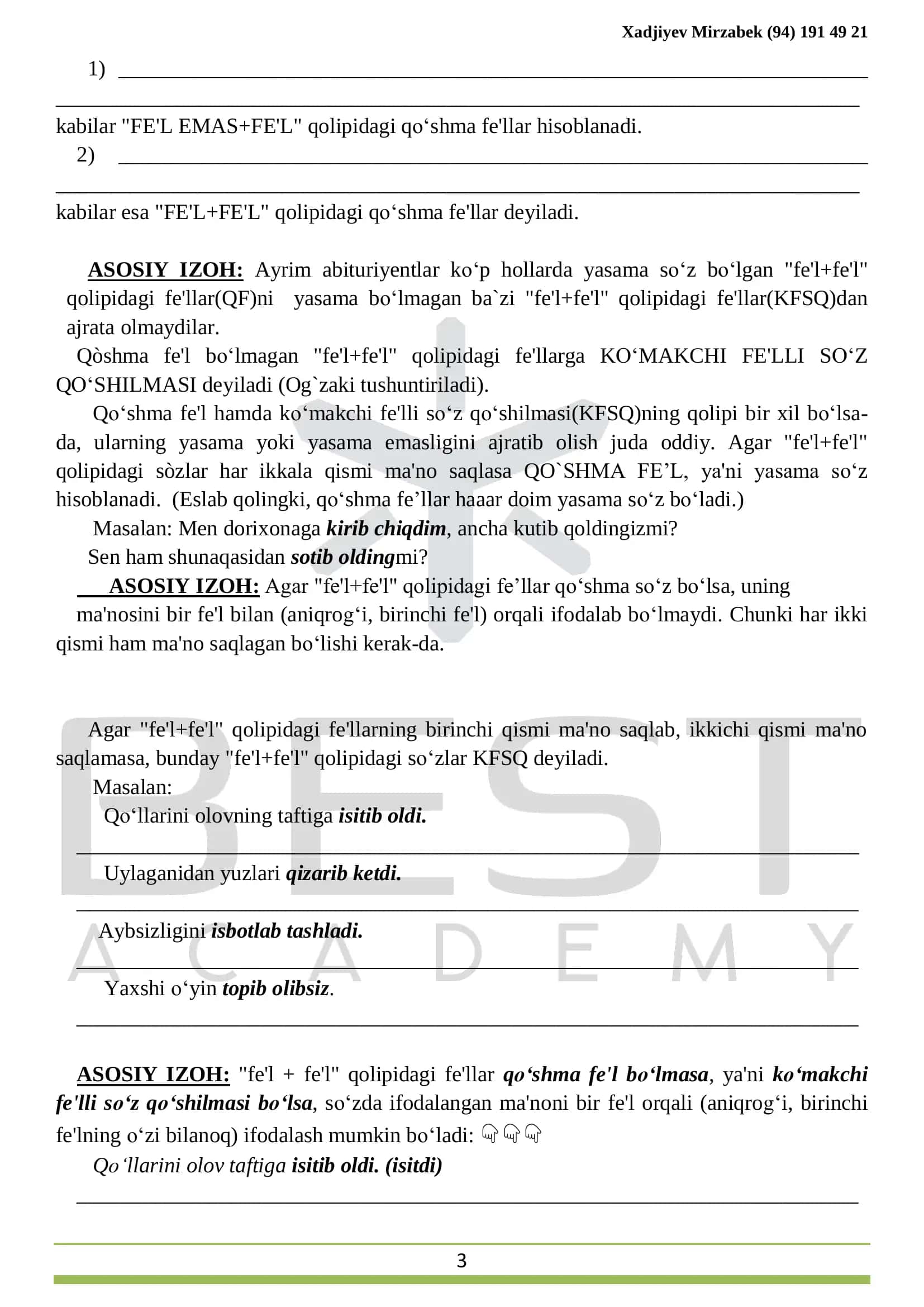 SOʻZ YASALISHI 3