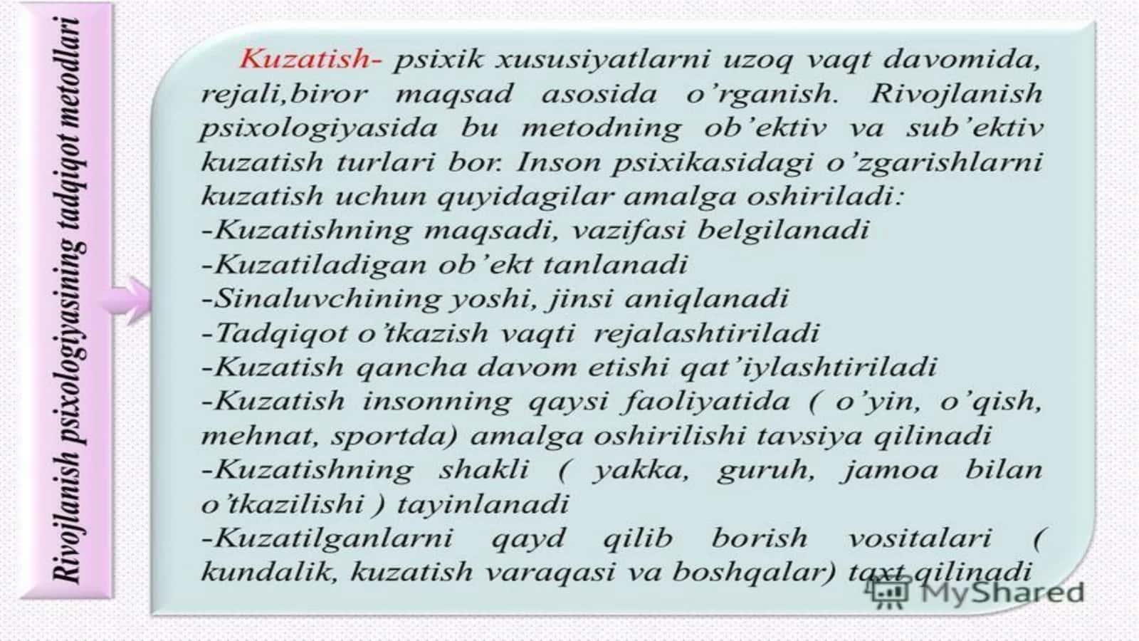 YOSH PSIXOLOGIYASINING TADQIQOT METODLARI 3