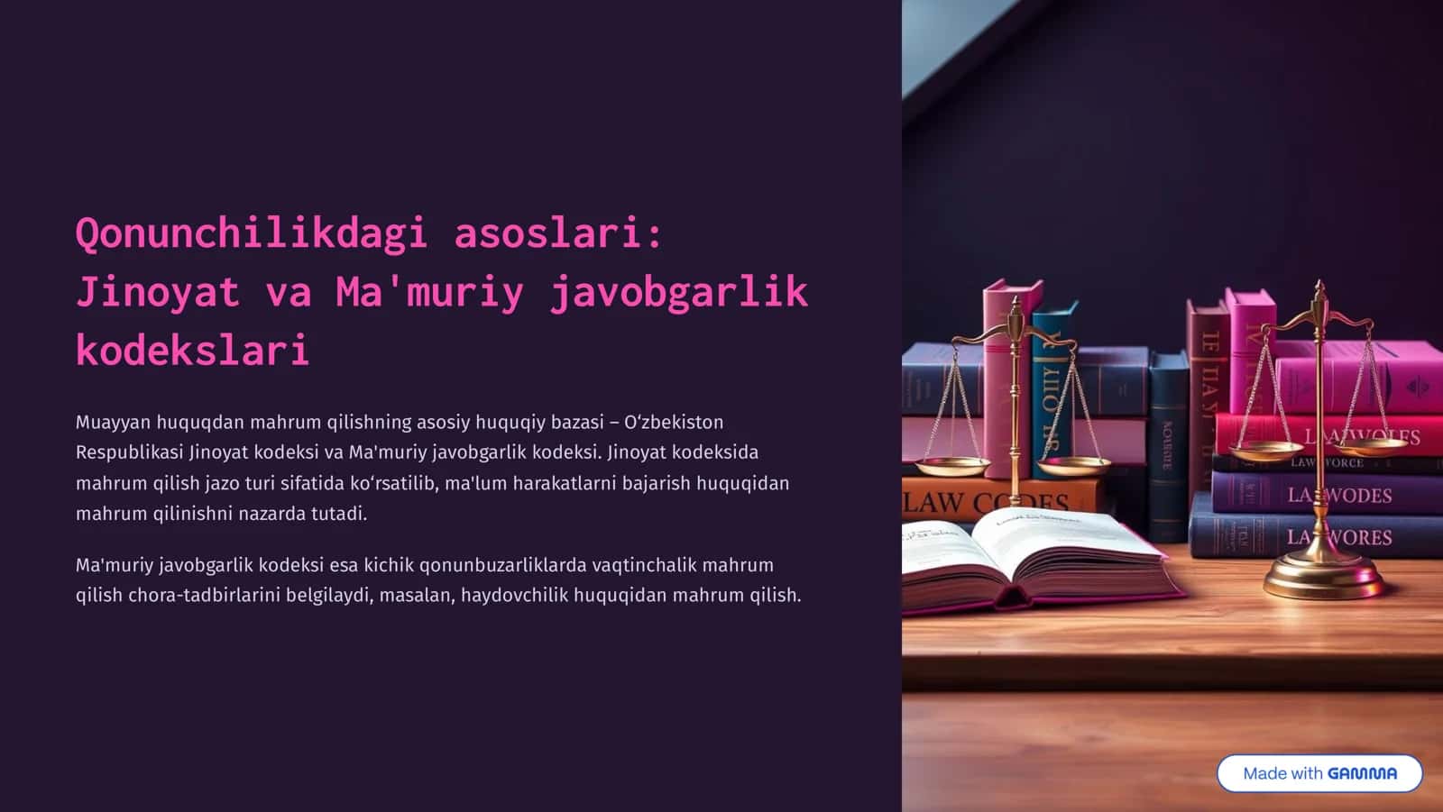 Muayyan huquqdan mahrum qilish: Asoslari va Amaliyot 3
