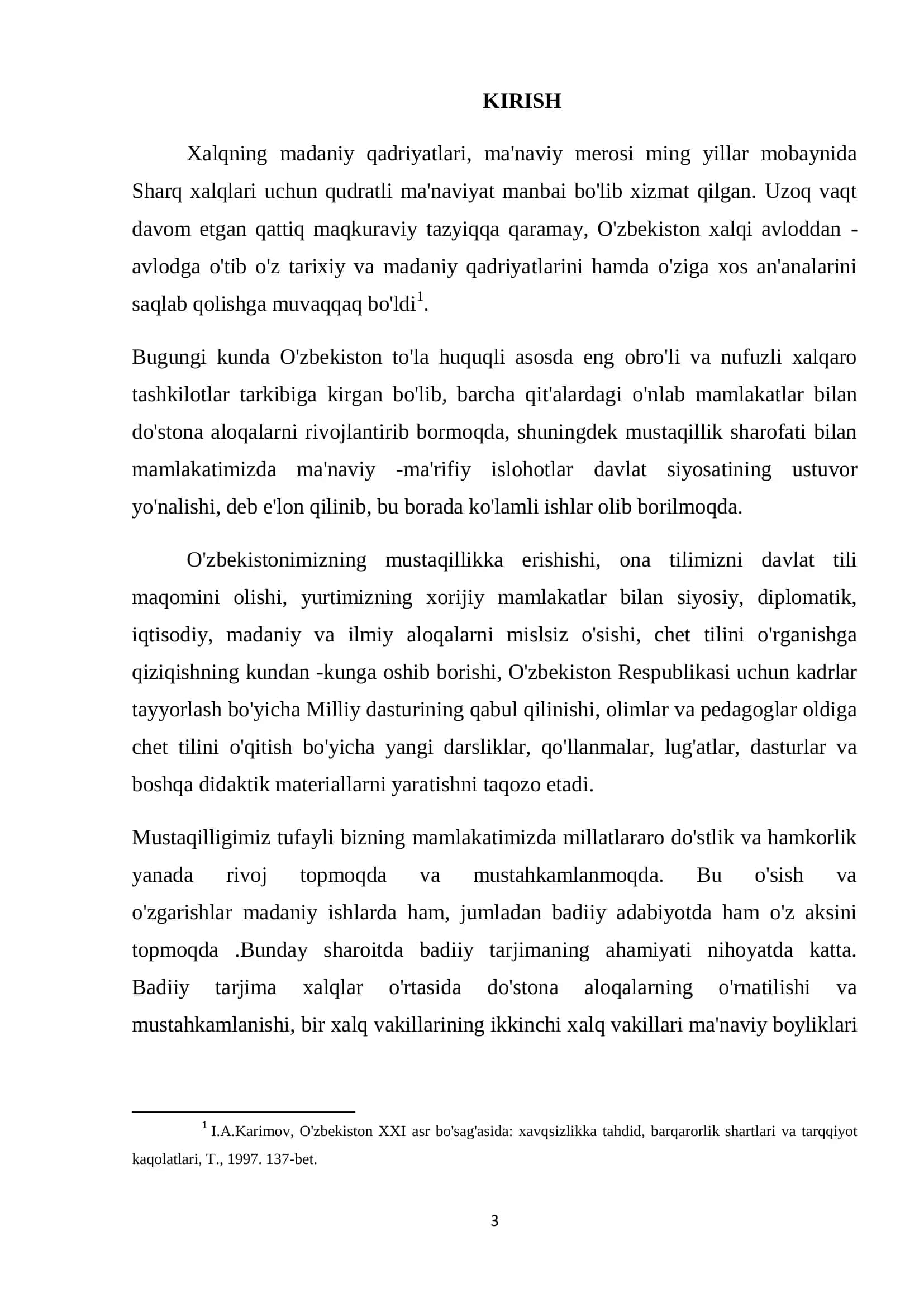 “O’tkir Hoshimovning “Ikki eshik orasi” asarida uchraydigan hikmatli so’zlar va maqollar tarjimasi va tahlili” 3