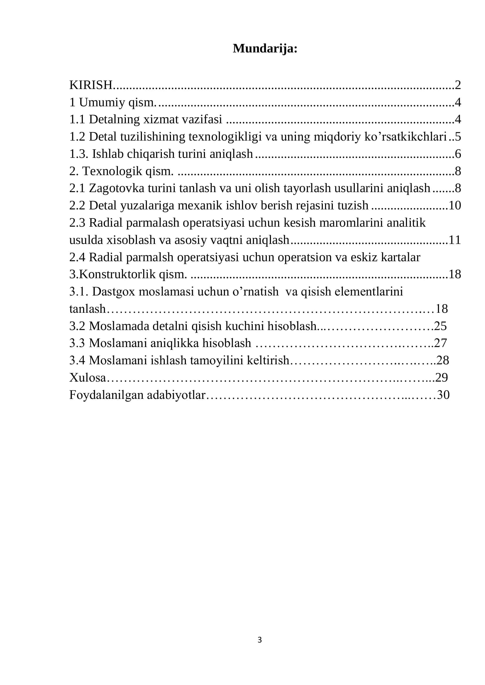 Korpu qopqog’i detalini tayyorlash texnologik jarayoni 3